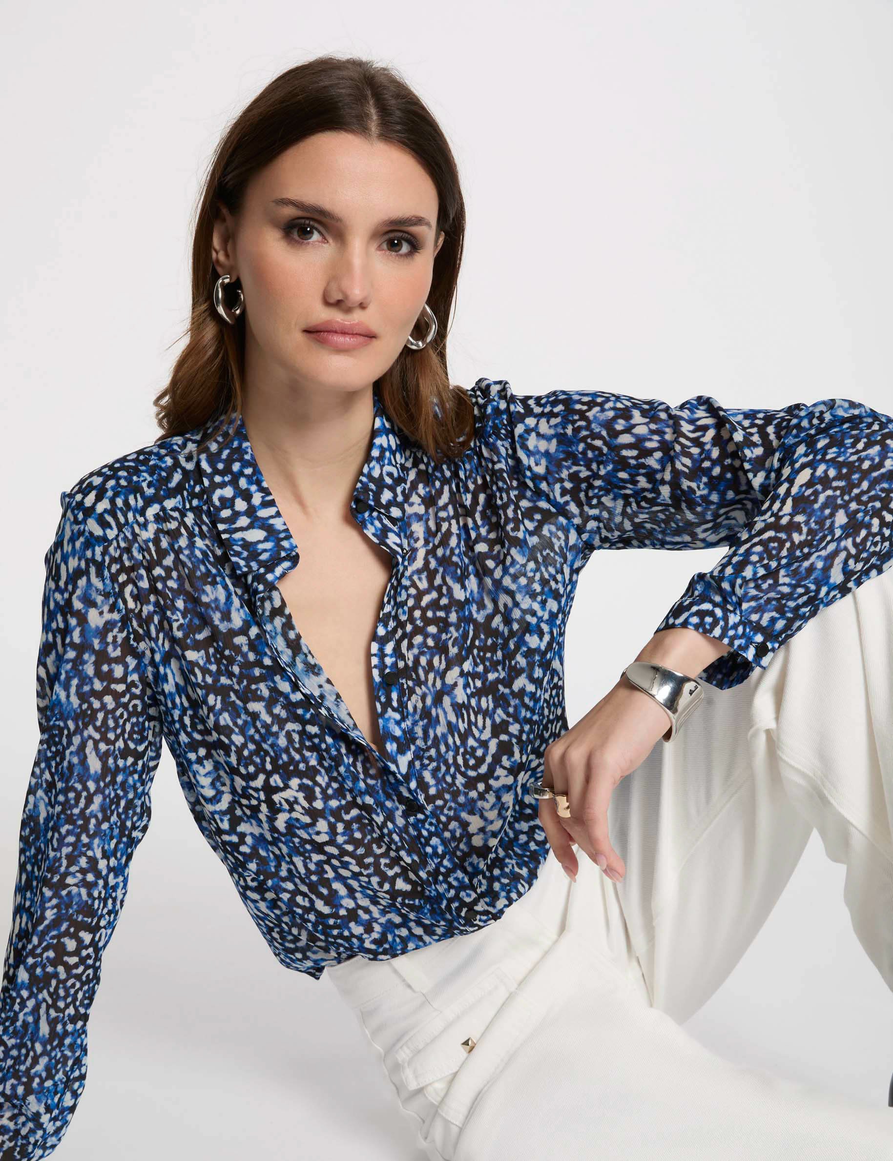 Chemise manches longues multicolore femme Morgan