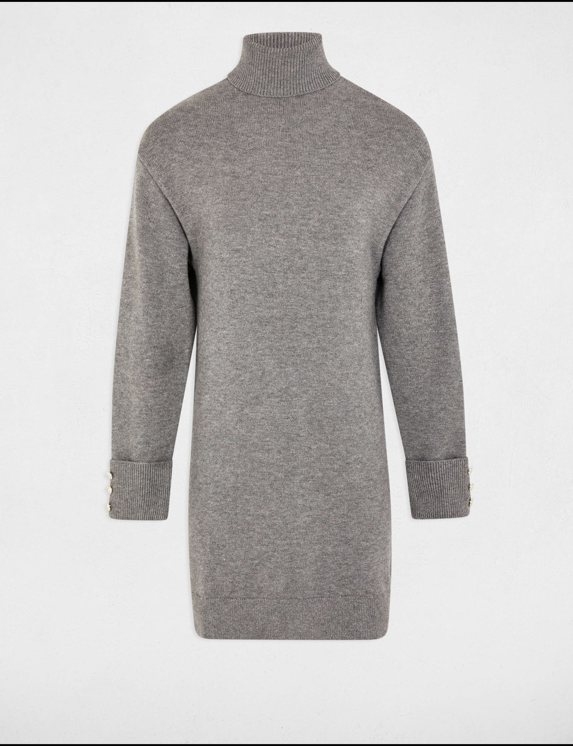 robe tricot courte droite gris clair femme Robe tricot courte droite gris clair femme