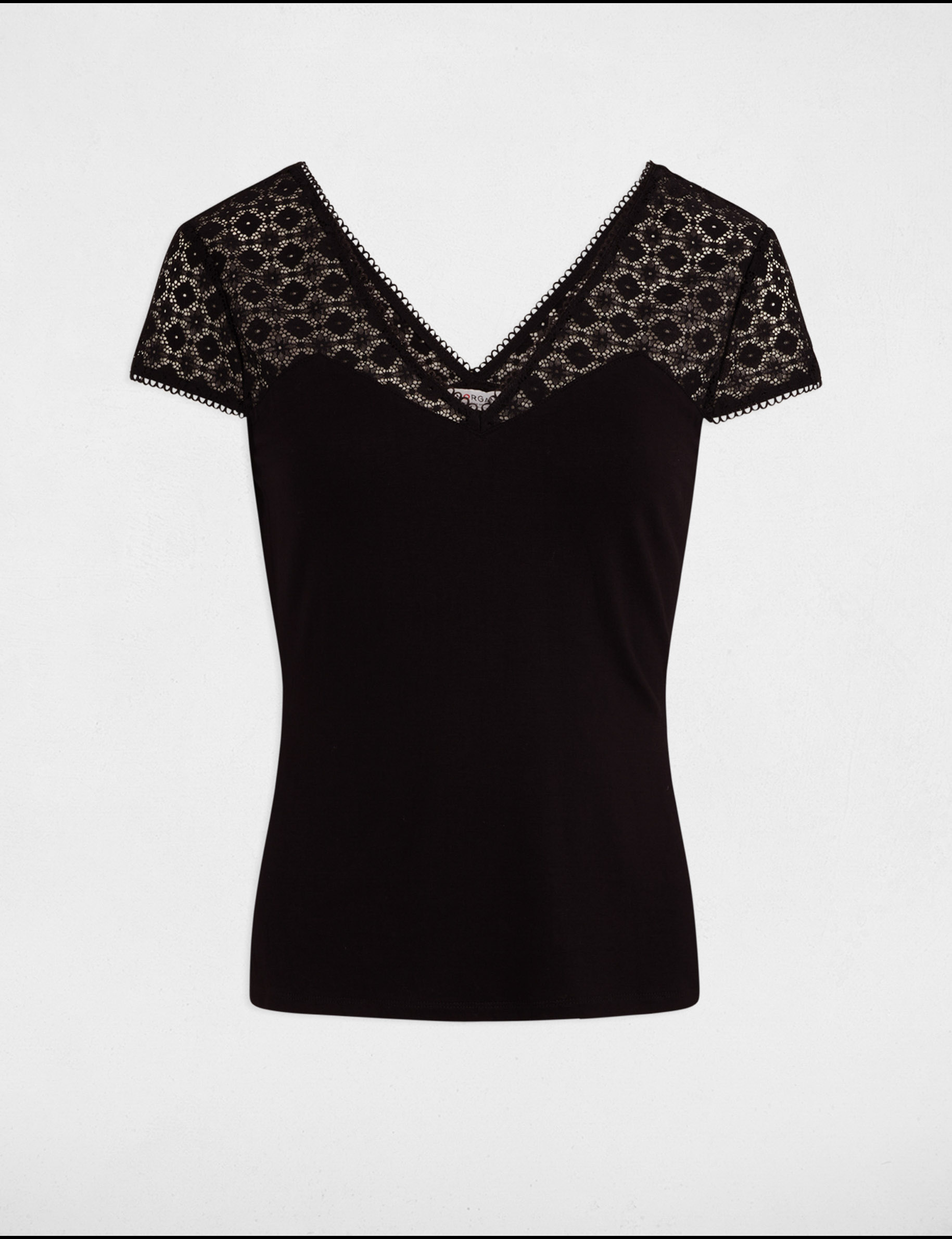 T-shirt manches courtes noir femme