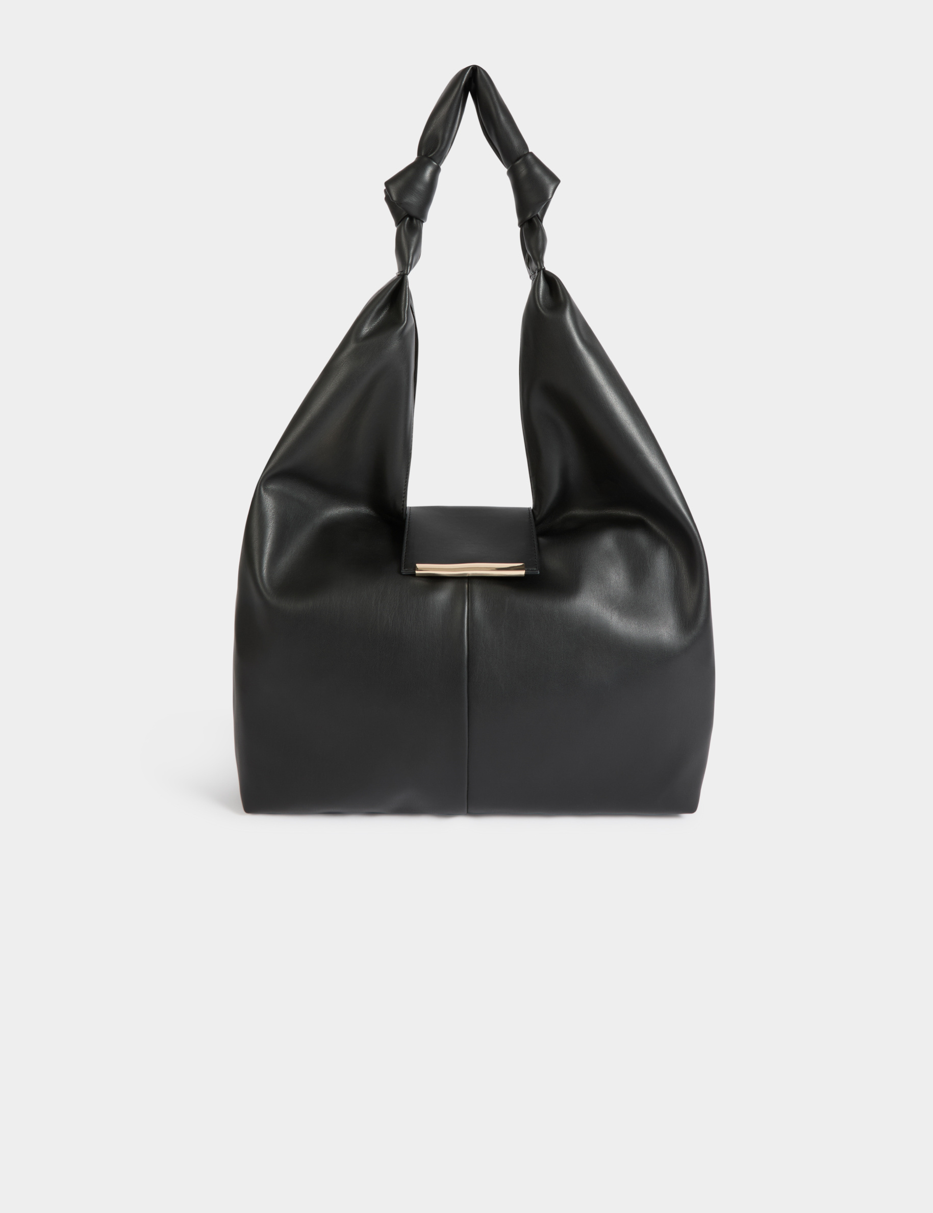 Sac demi-lune &agrave; noeuds noir femme