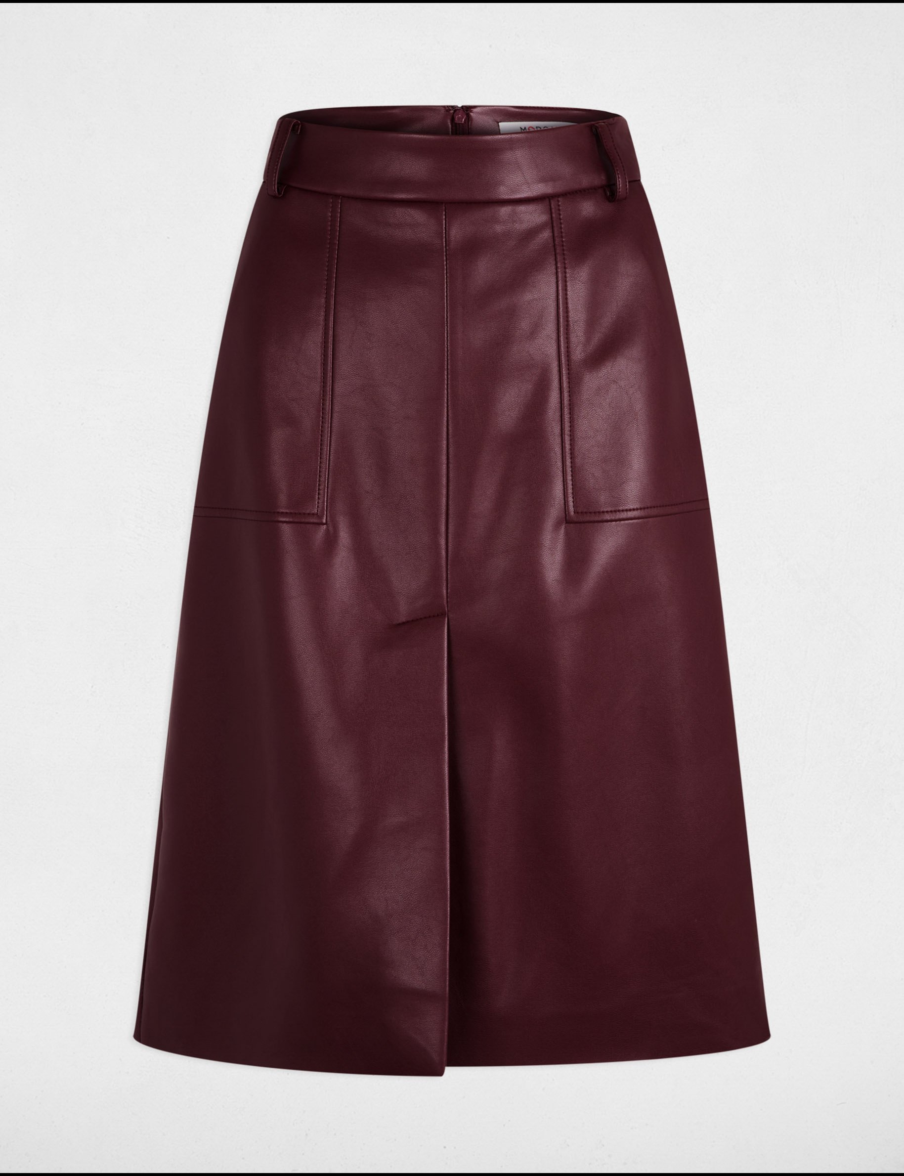 jupe ajustee simili cuir prune femme Jupe ajustée simili cuir prune femme