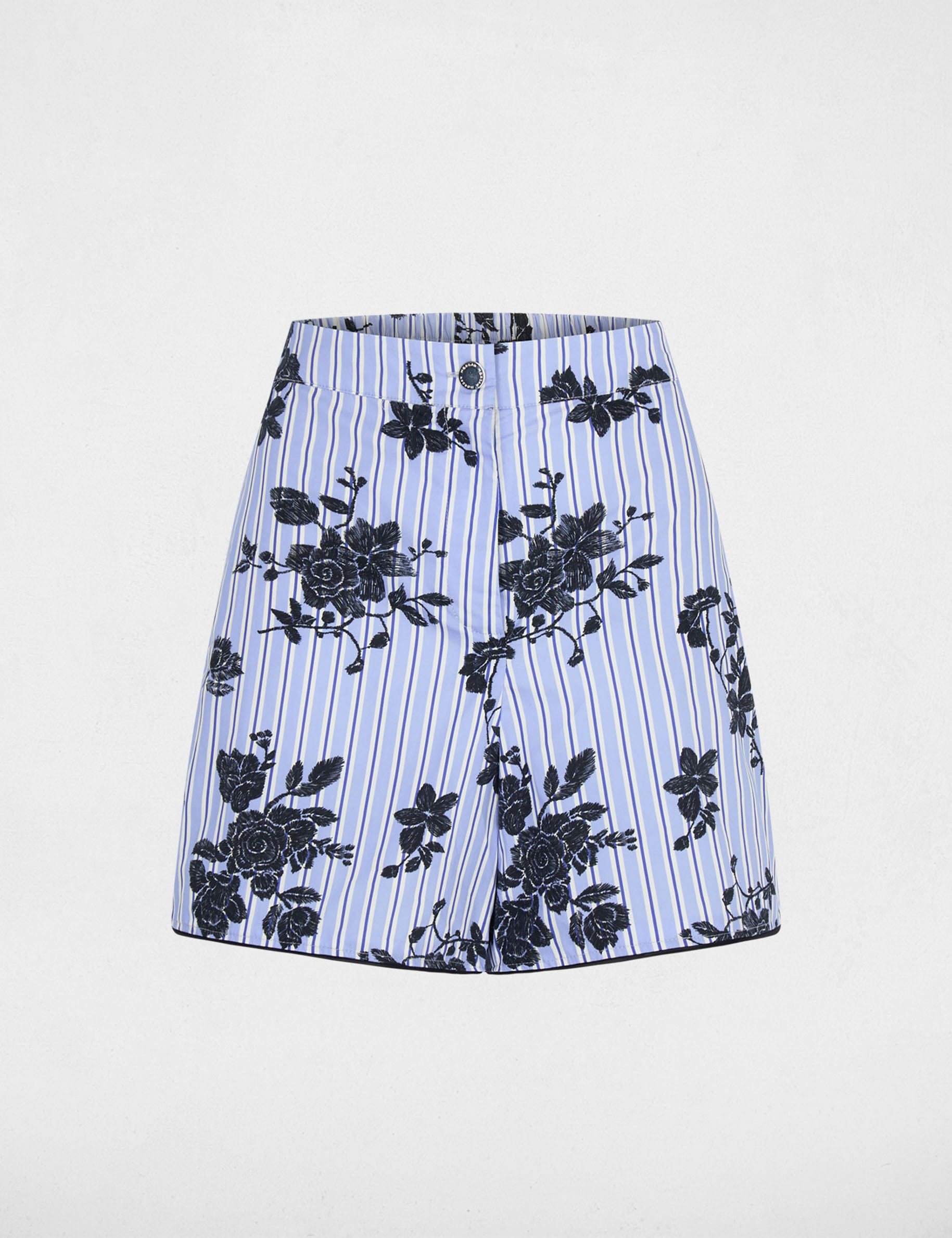 Short large popeline multicolore femme
