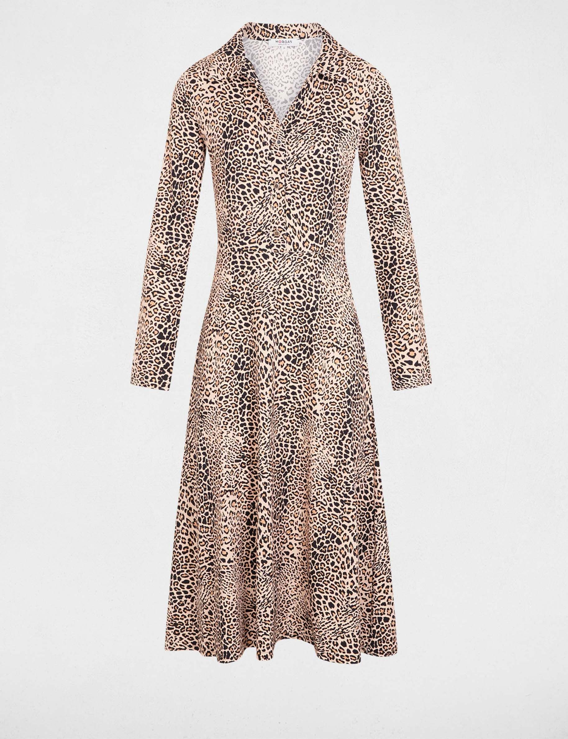 Robe chemise imprim&eacute;e multicolore femme