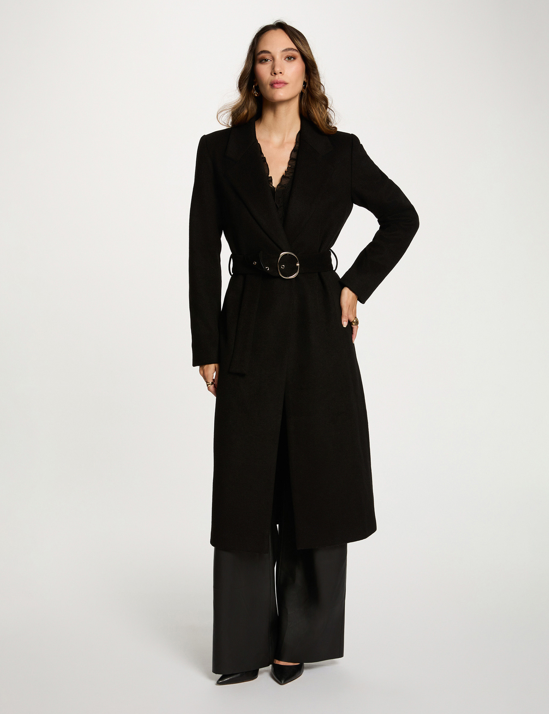 Manteau Ceinturé Femme Phase Eight - Taille L - Noir