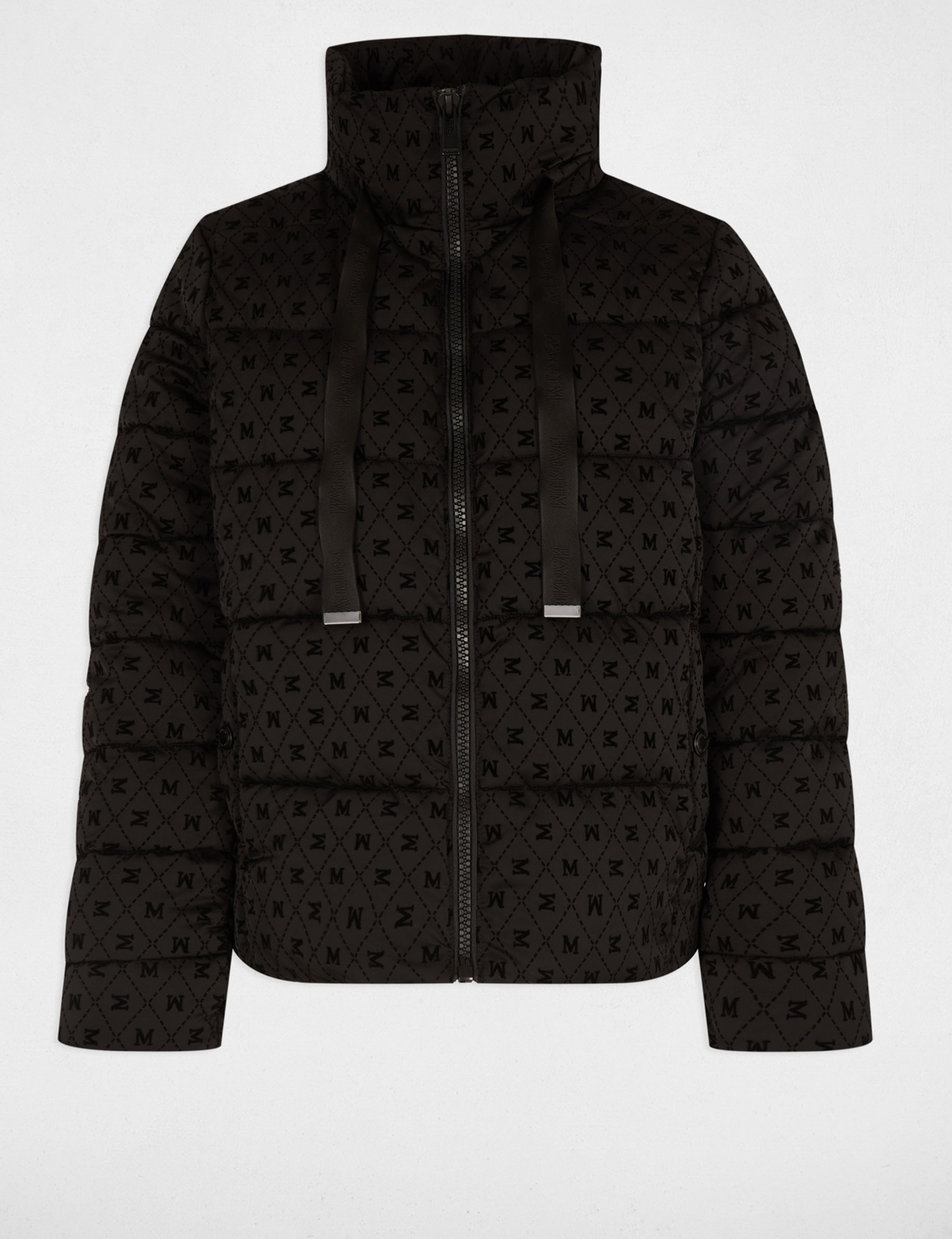 Doudoune courte col montant noir femme