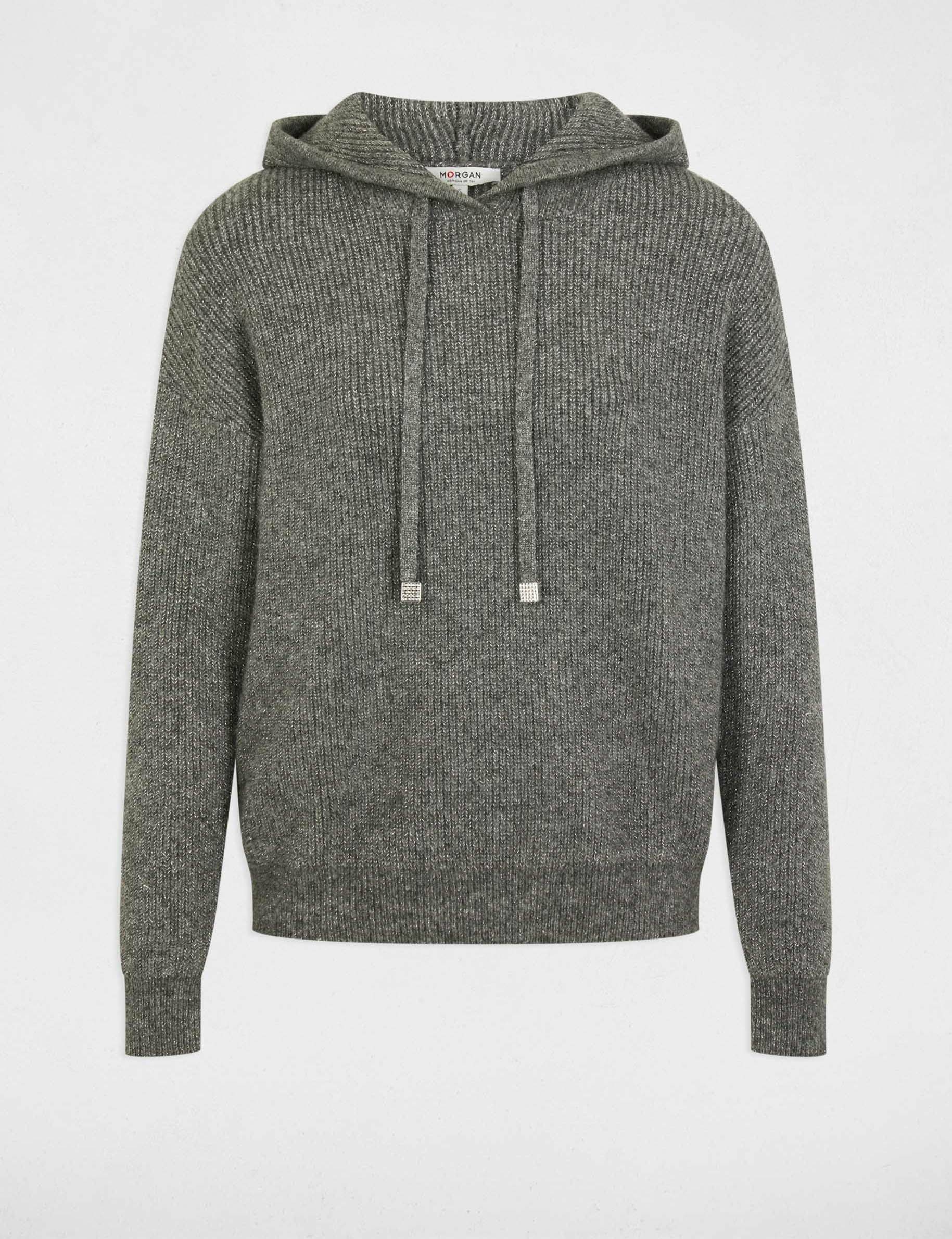 pull a capuche gris moyen femme Pull à capuche gris moyen femme