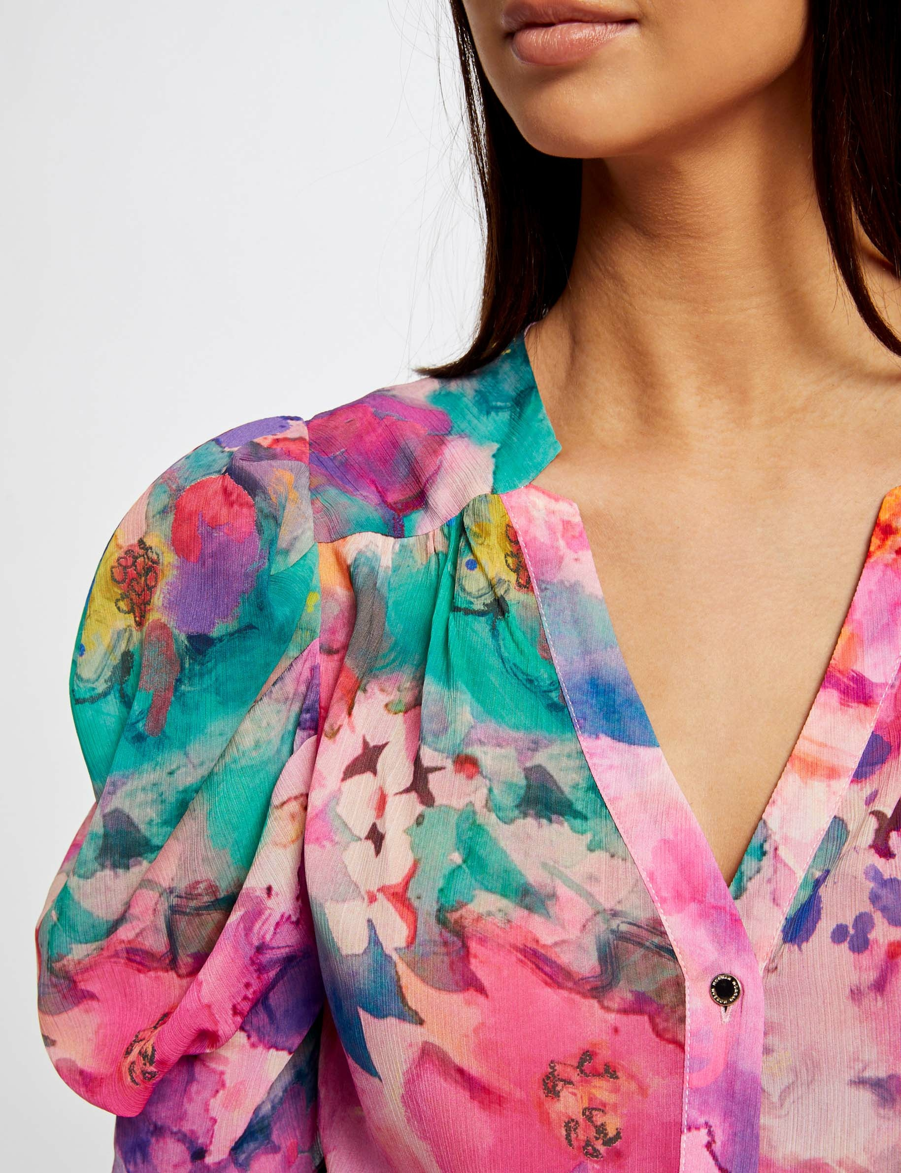 Chemise manches courtes imprimée multico femme Chemise manches courtes imprimée multico femme