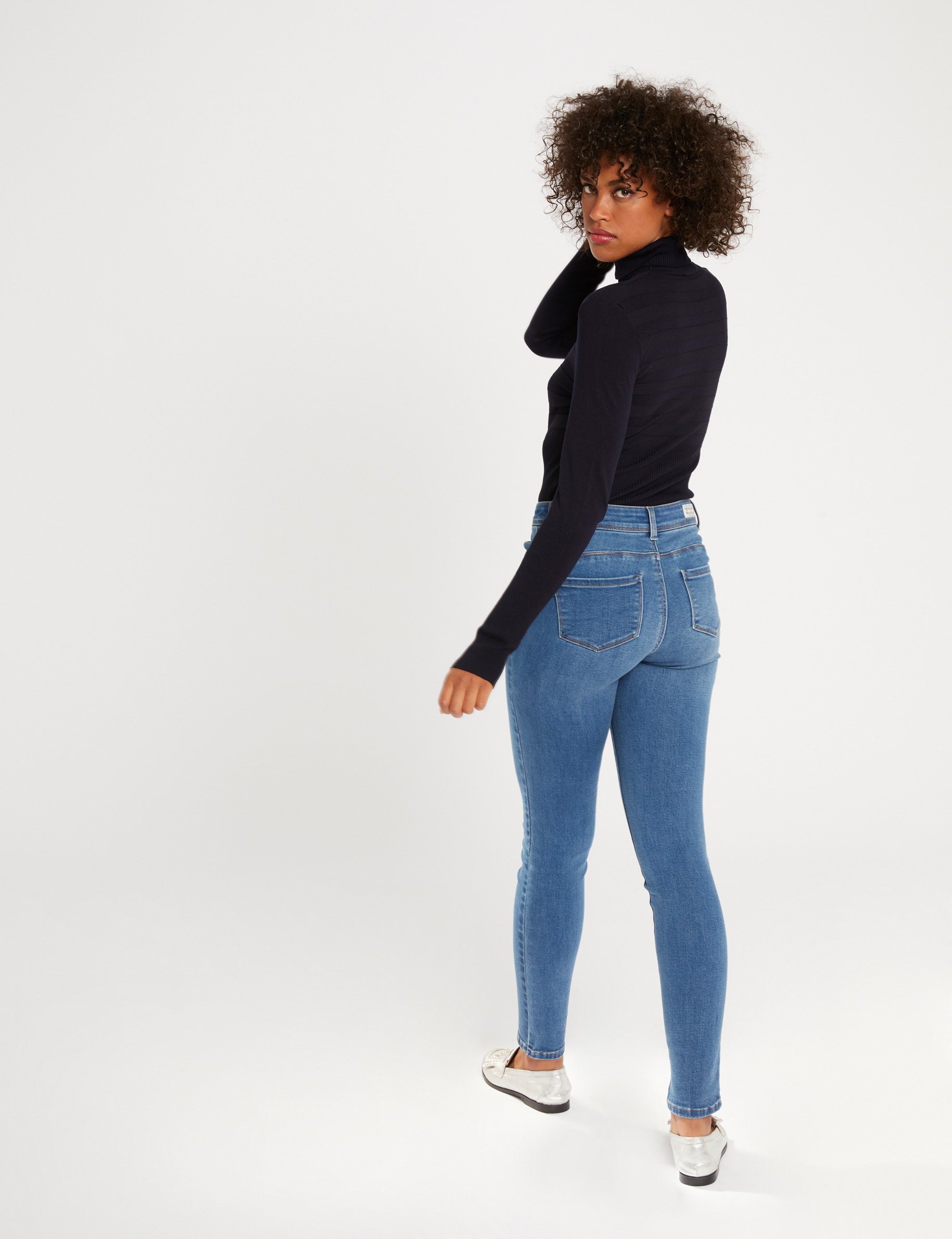 Pull manches longues col roulé ciel femme Pull manches longues col roulé ciel femme