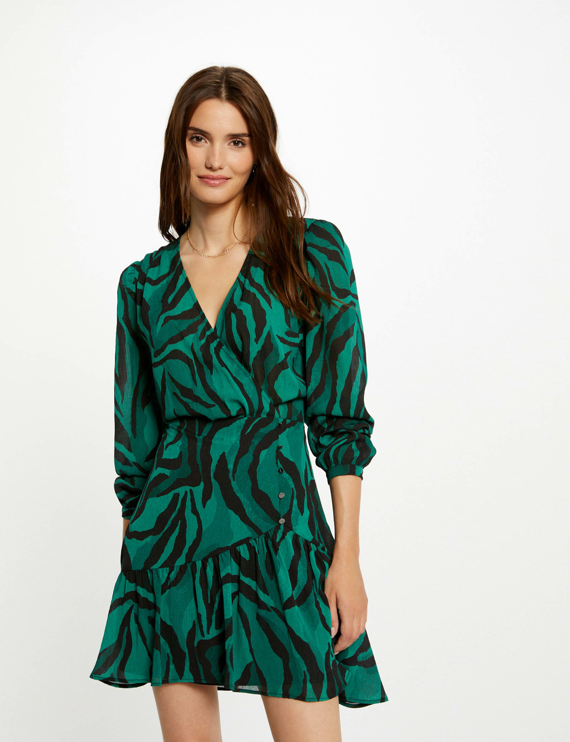 Robe trapèze imprimé animalier multico femme