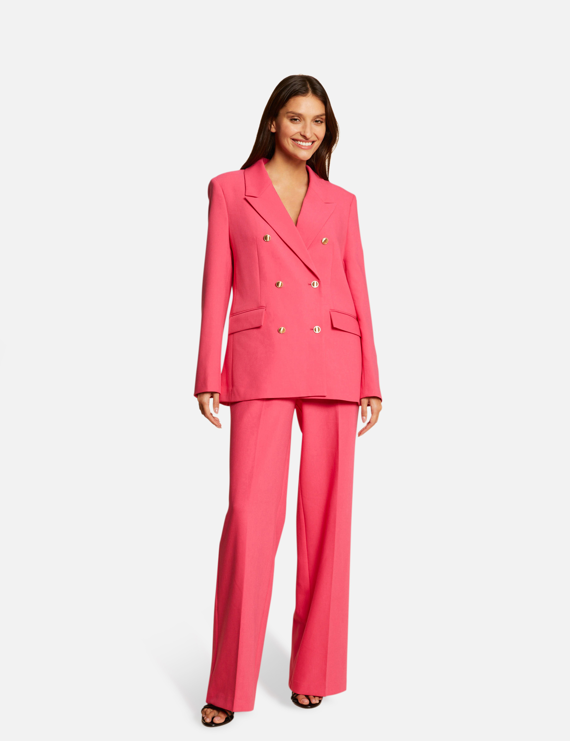 Veste droite boutonnée rose moyen femme Veste droite boutonnée rose moyen femme