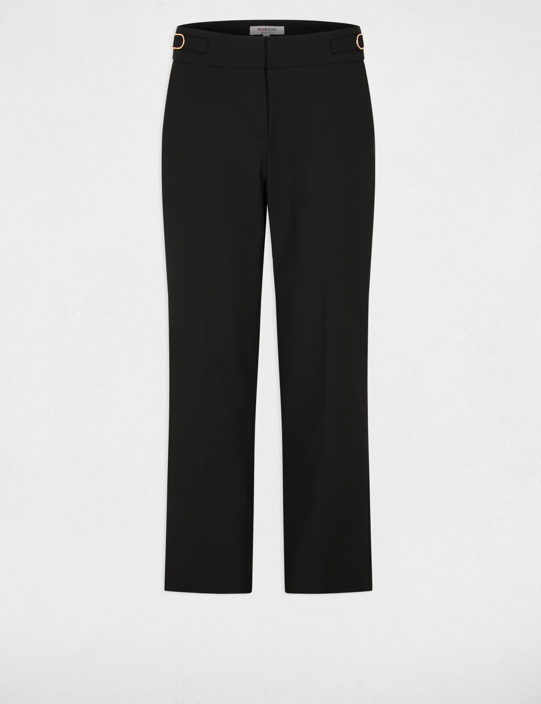 Pantalon cigarette slim noir femme