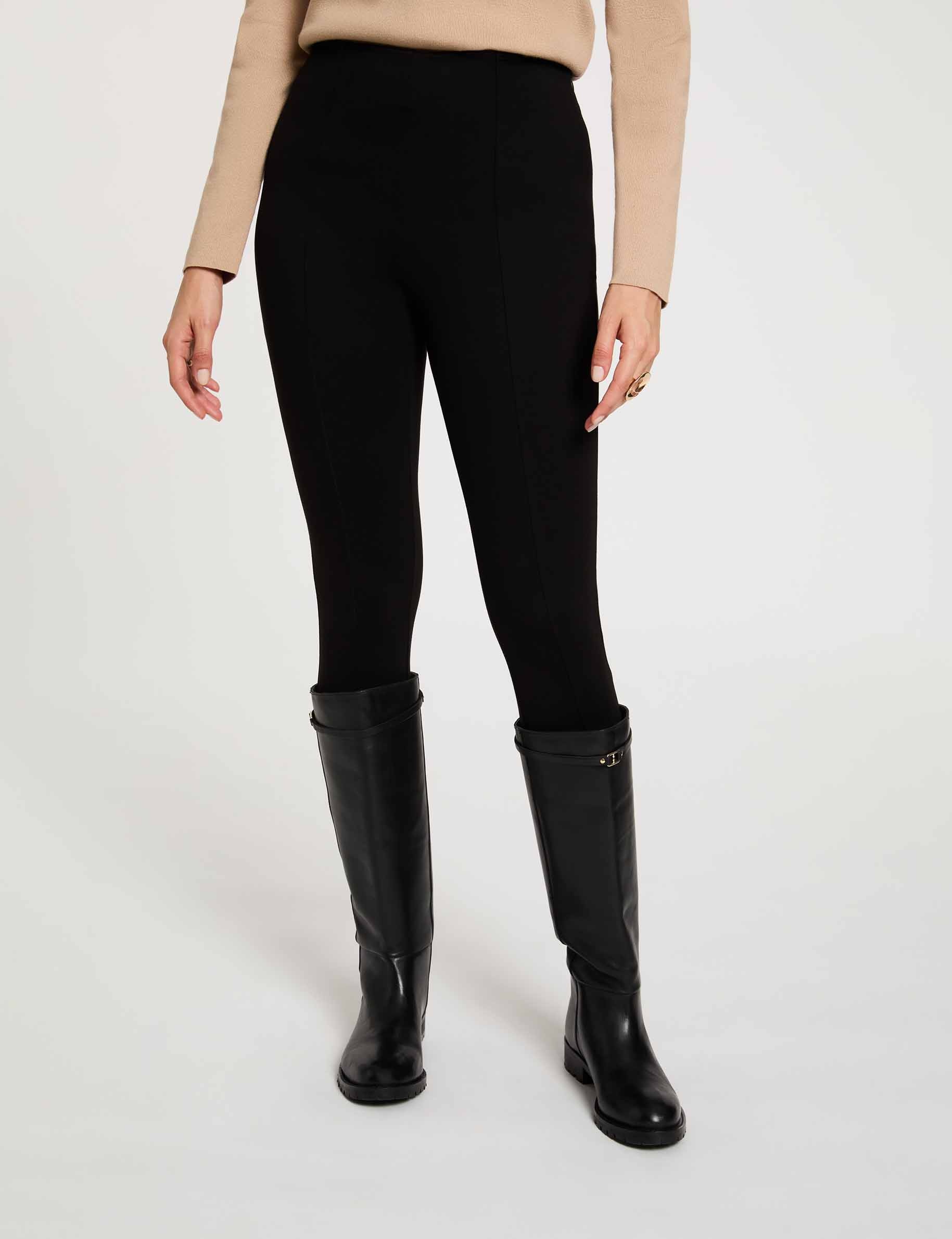 Pantalon legging uni noir femme