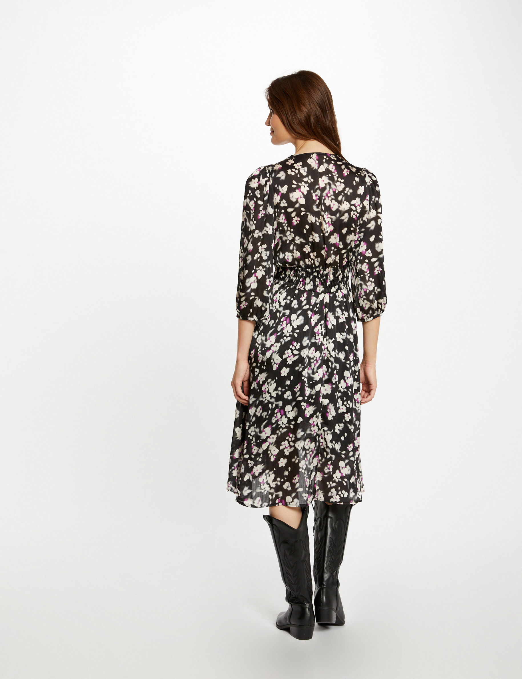 Robe droite imprim&eacute; floral multico femme