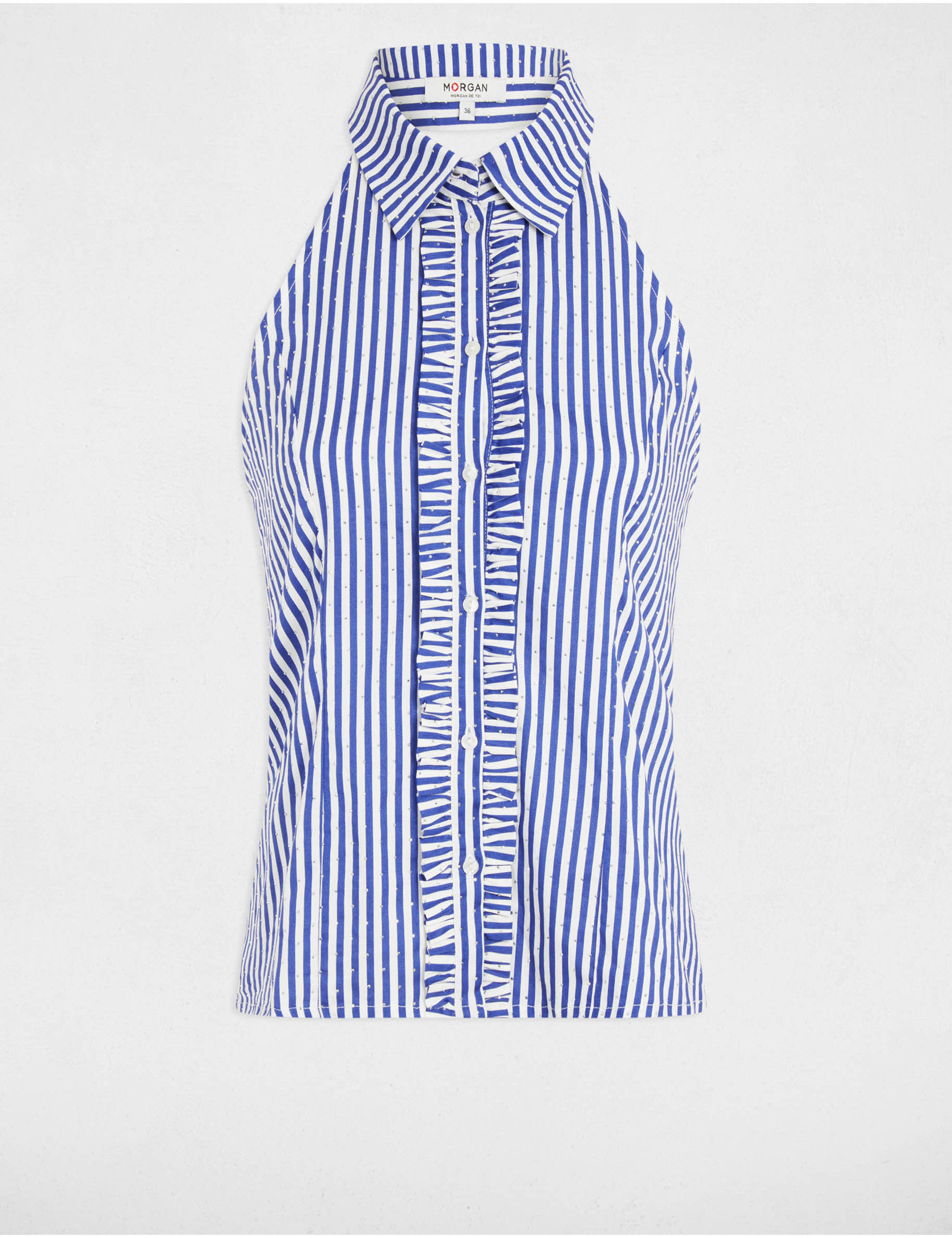 chemise sans manches rayee multicolore femme Chemise sans manches rayée multicolore femme