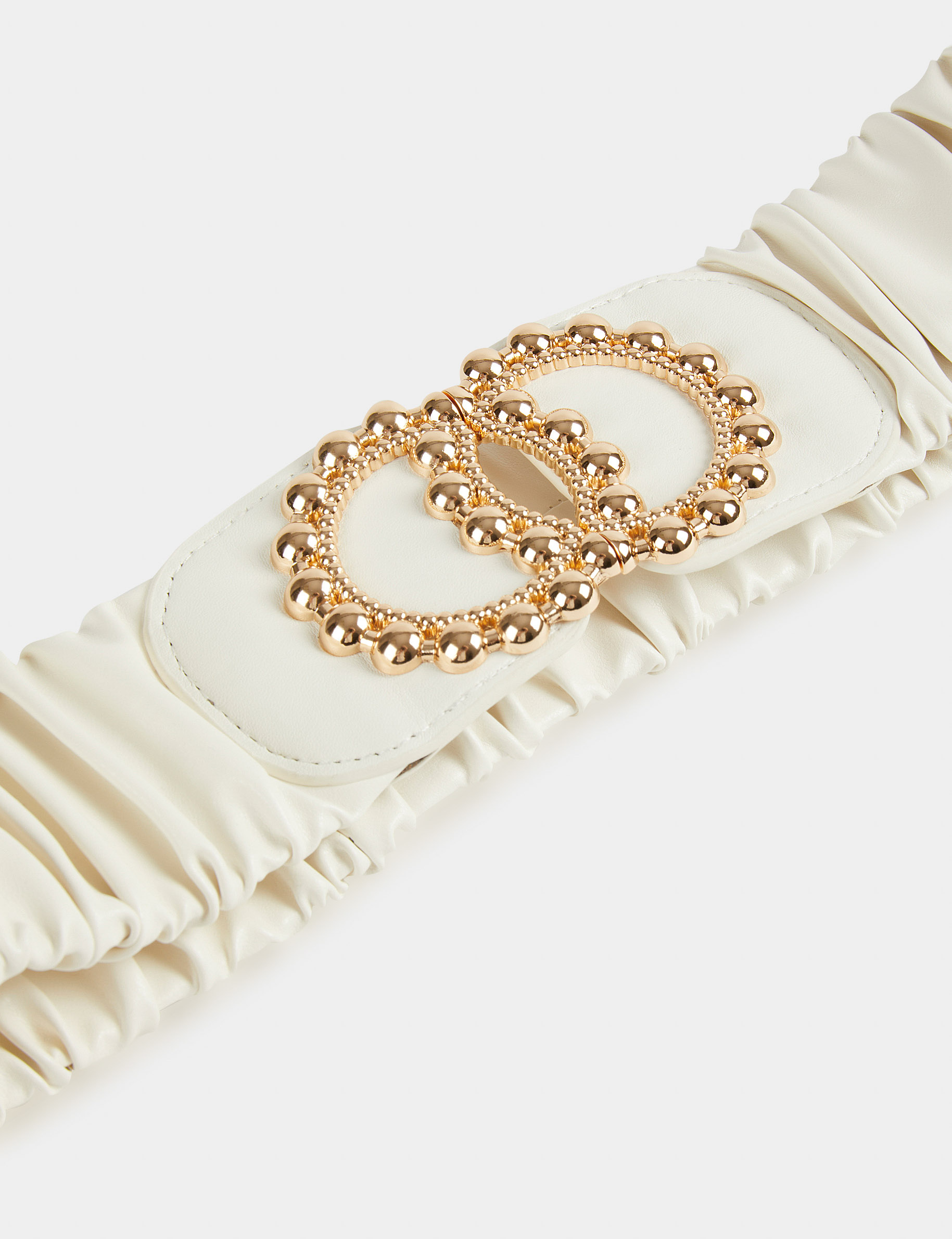 ceinture elastiquee avec boucles blanc femme Ceinture élastiquée avec boucles blanc femme