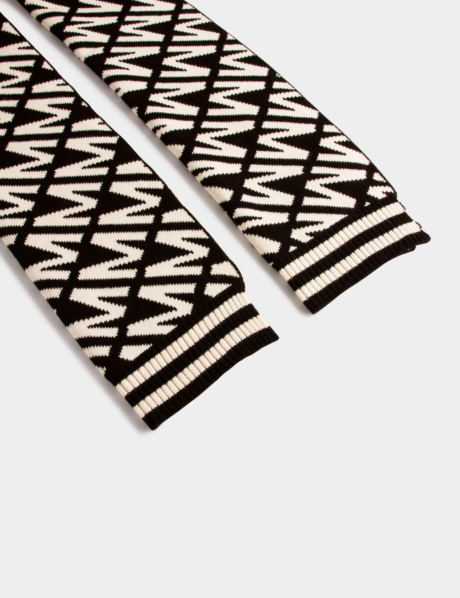 Écharpe imprimé monogramme noir femme