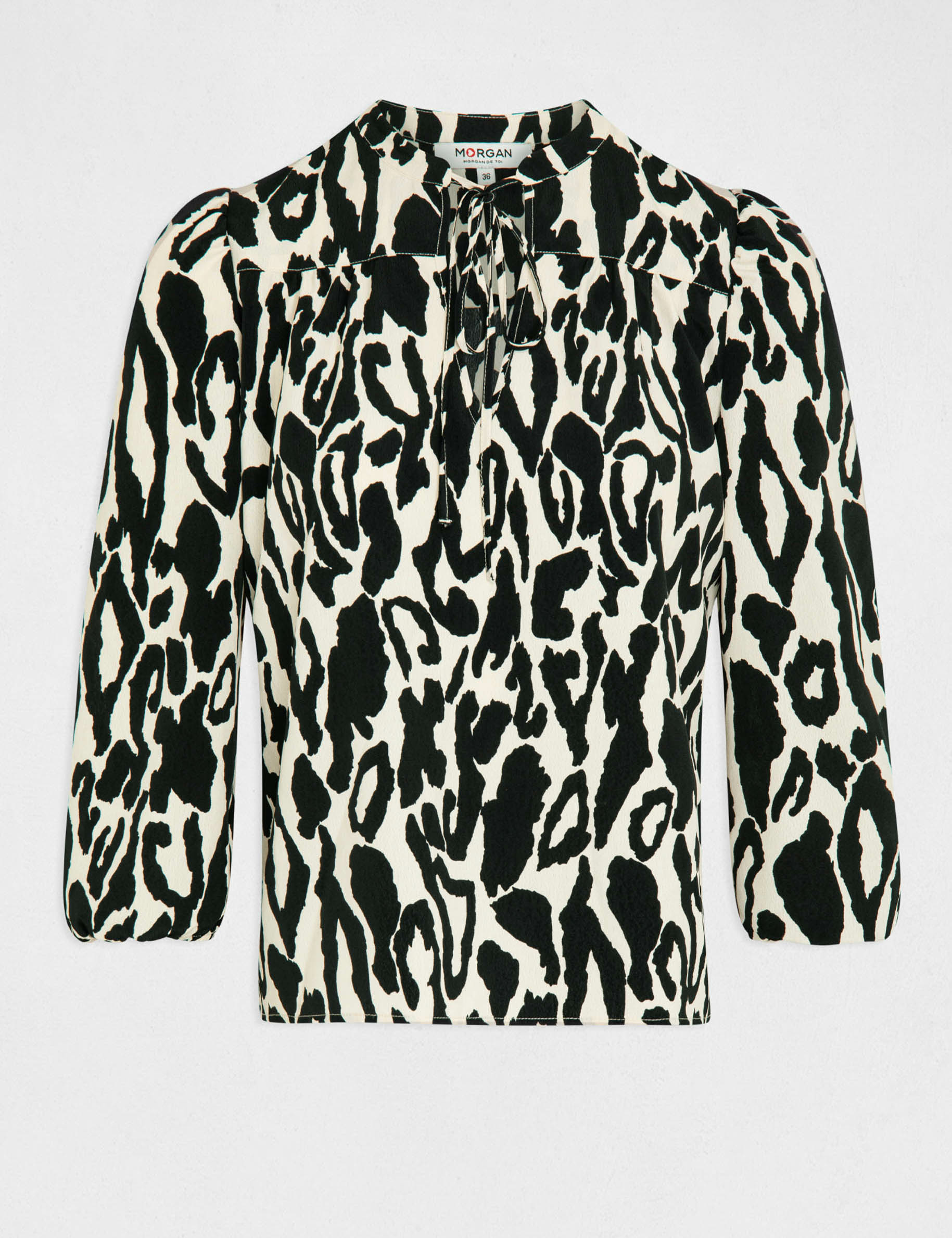 blouse manches 34 imprime animalier multico femme Blouse manches 3/4 imprimé animalier multico femme