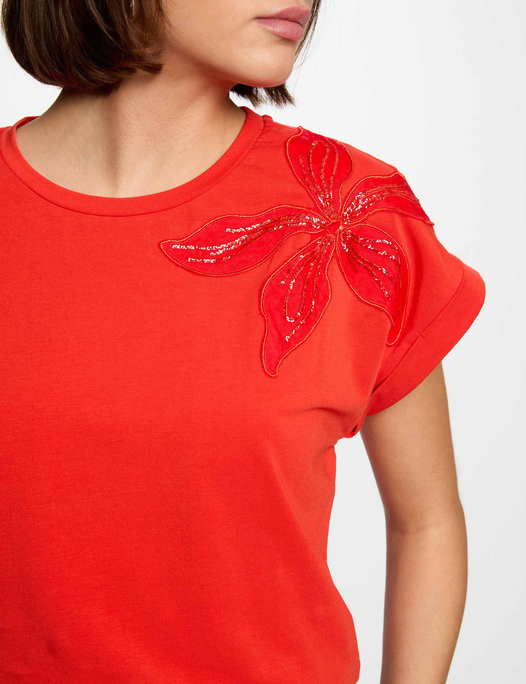 t shirt manches courtes orange femme T-shirt manches courtes orange femme