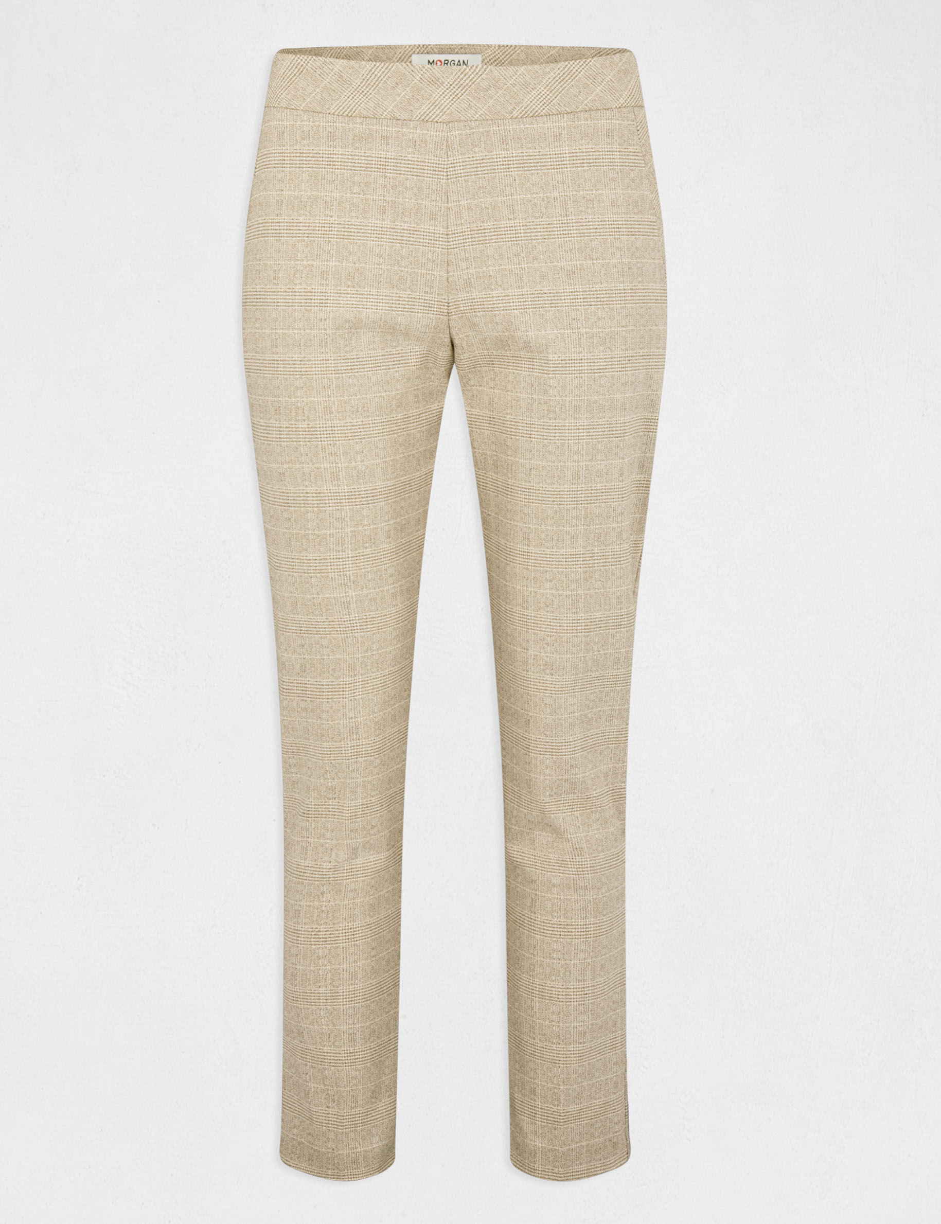 Pantalon 7/8ème coupe cigarette beige femme