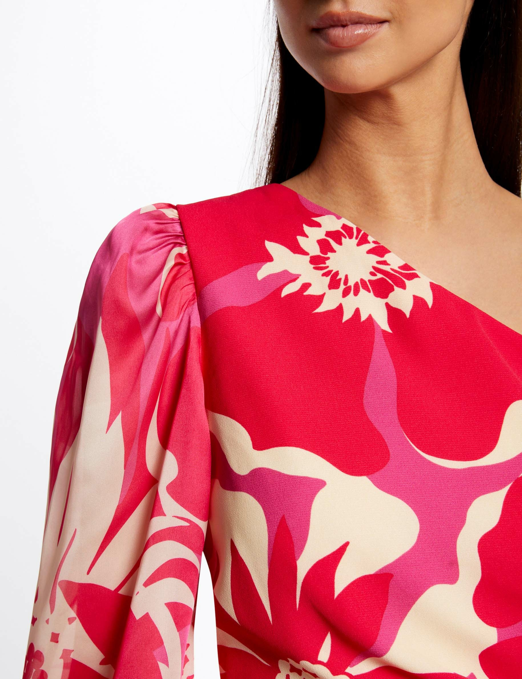 Robe ajustée asymétrique imprimé floral multico femme Robe ajustée asymétrique imprimé floral multico femme