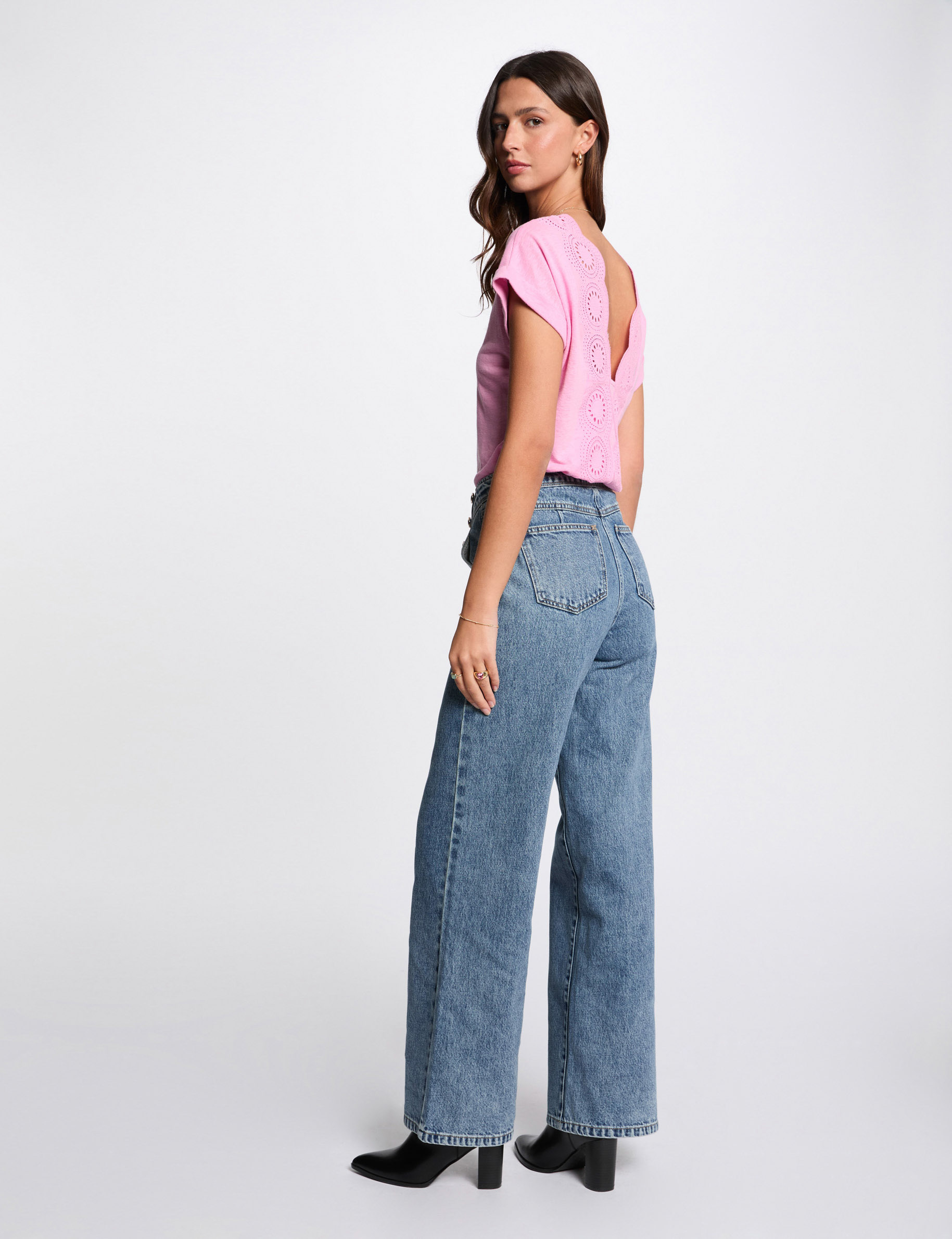t shirt manches courtes rose femme T-shirt manches courtes rose femme