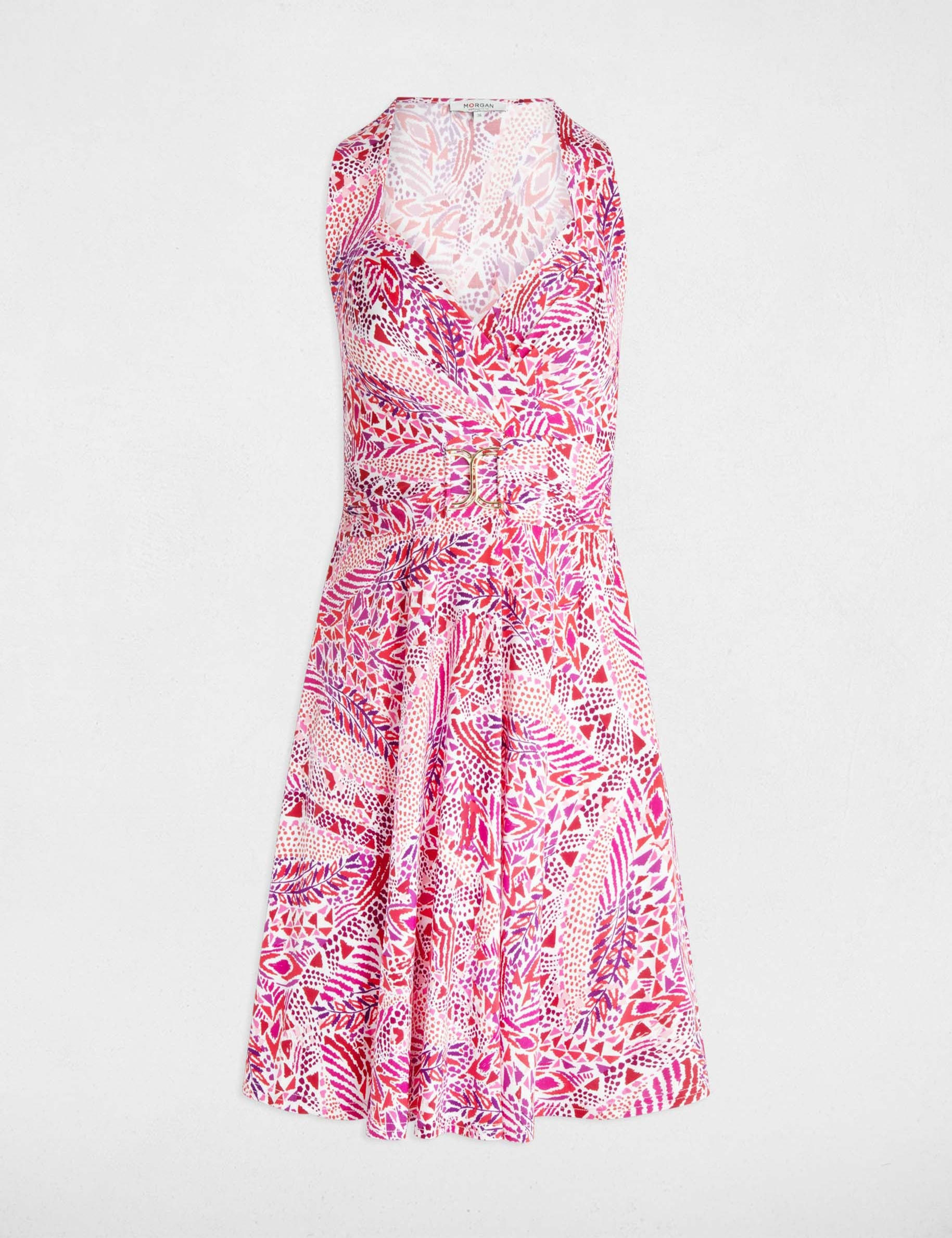 robe courte cintree imprimee multicolore femme Robe courte cintrée imprimée multicolore femme