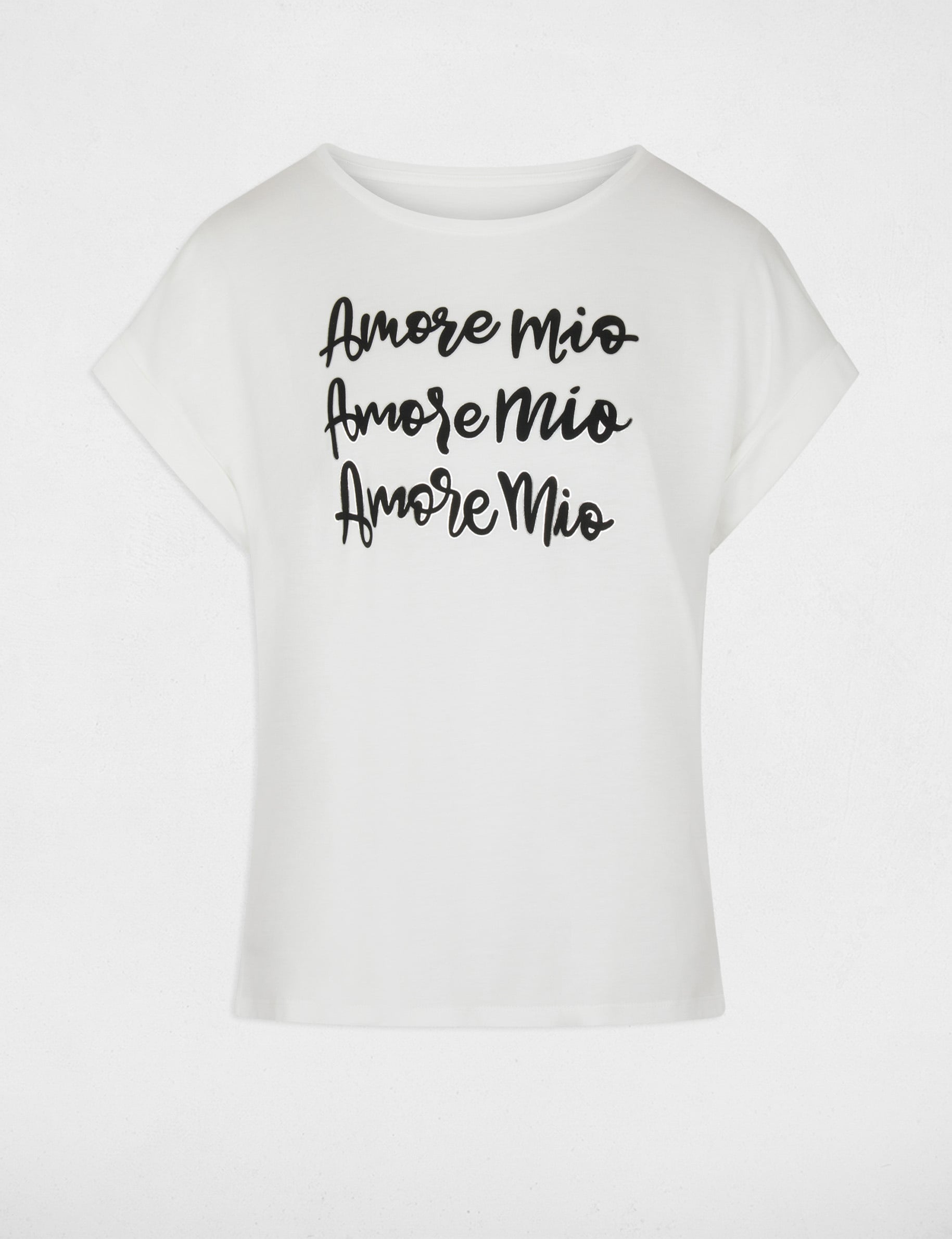 T-shirt col rond blanc femme