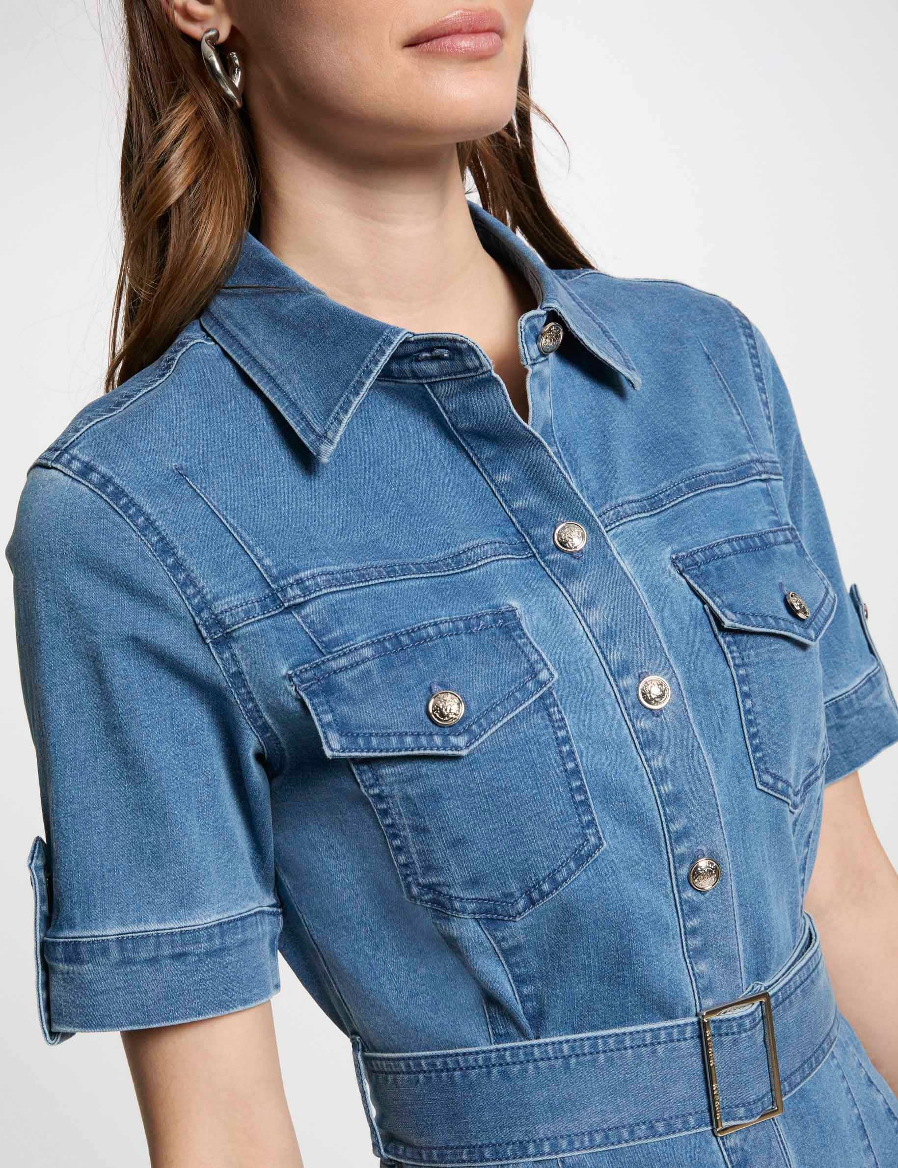 robe courte patineuse en jean denim stone femme Robe courte patineuse en jean denim stone femme
