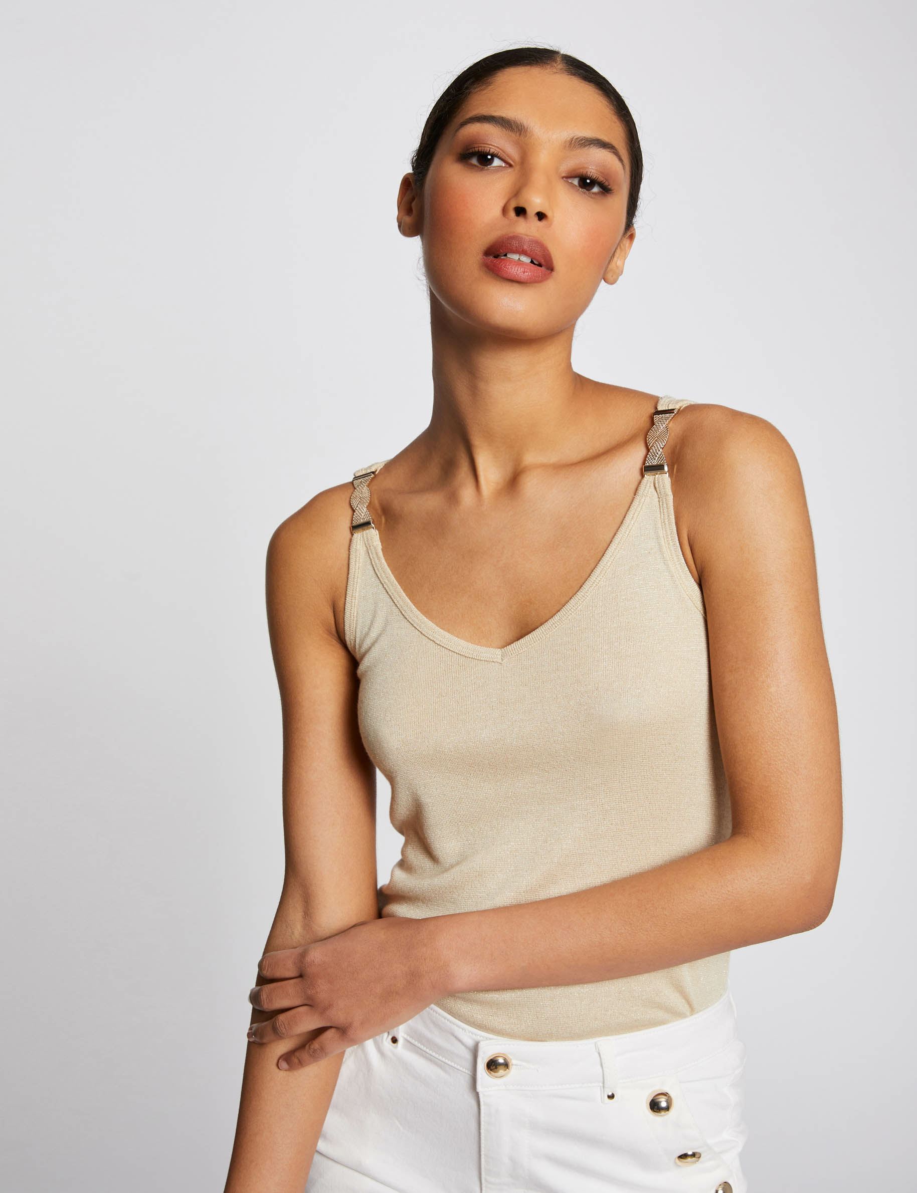 Débardeur bretelles larges sable femme Morgan