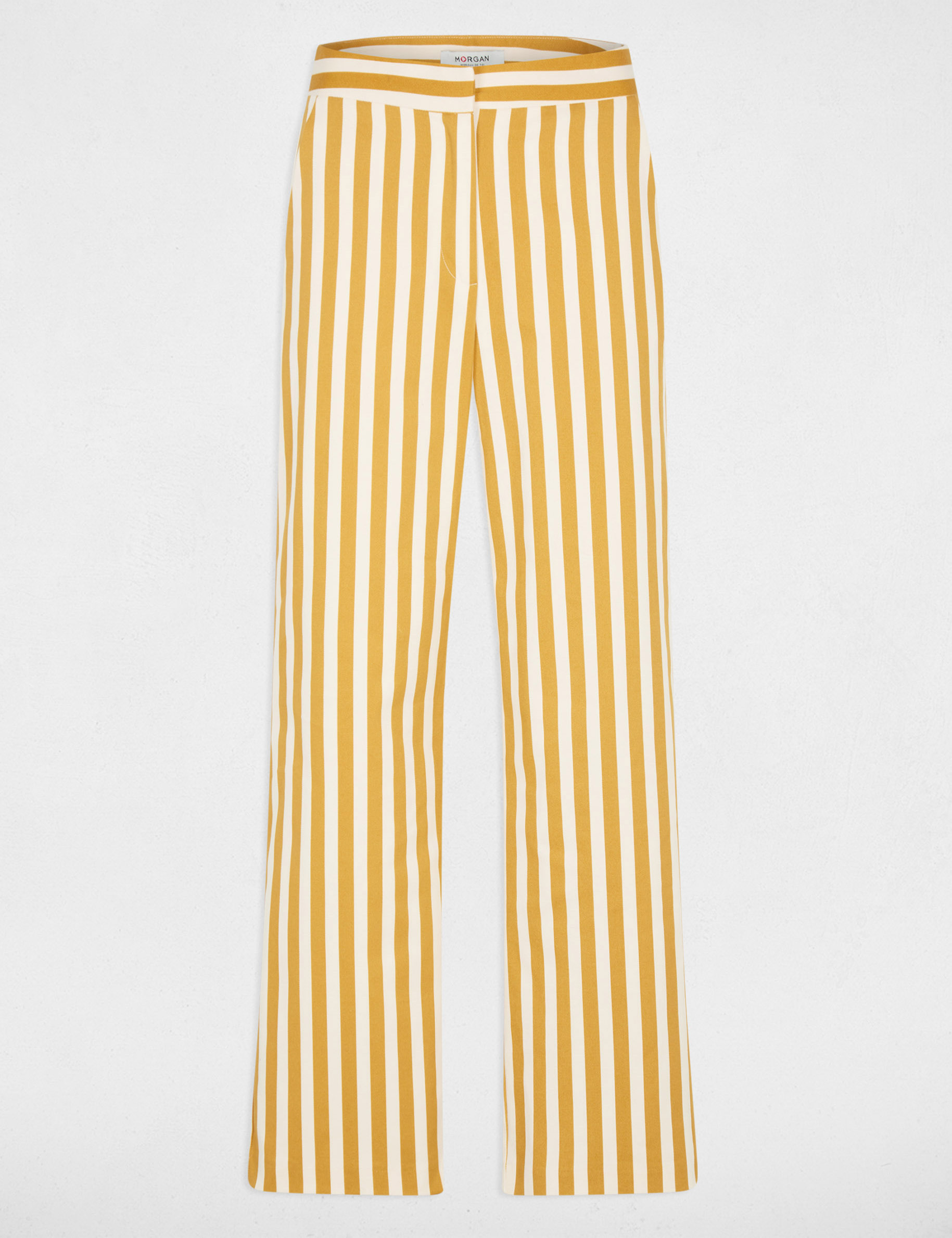 Pantalon taille haute large multicolore femme