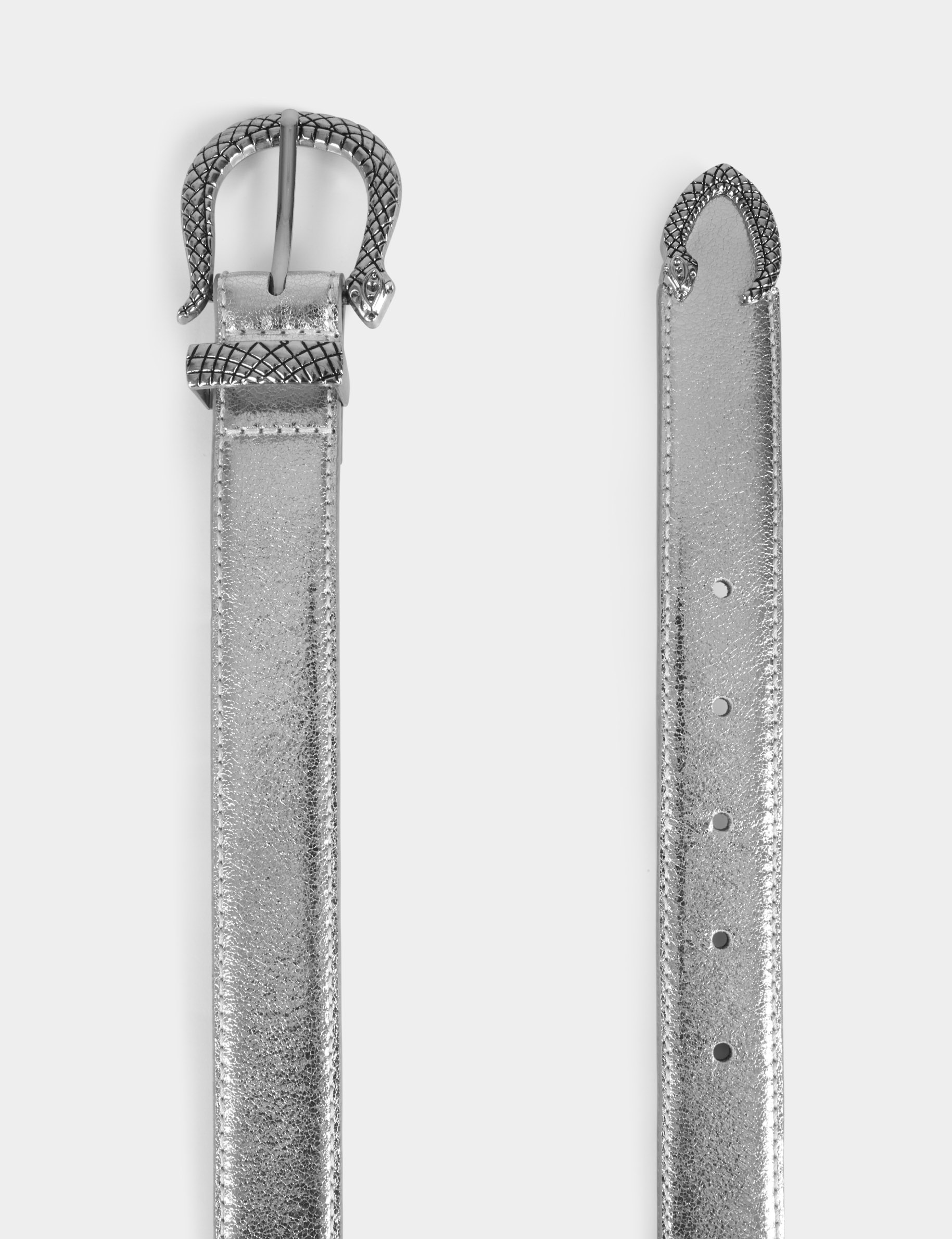 ceinture metallisee boucle serpent argente femme Ceinture métallisée boucle serpent argente femme