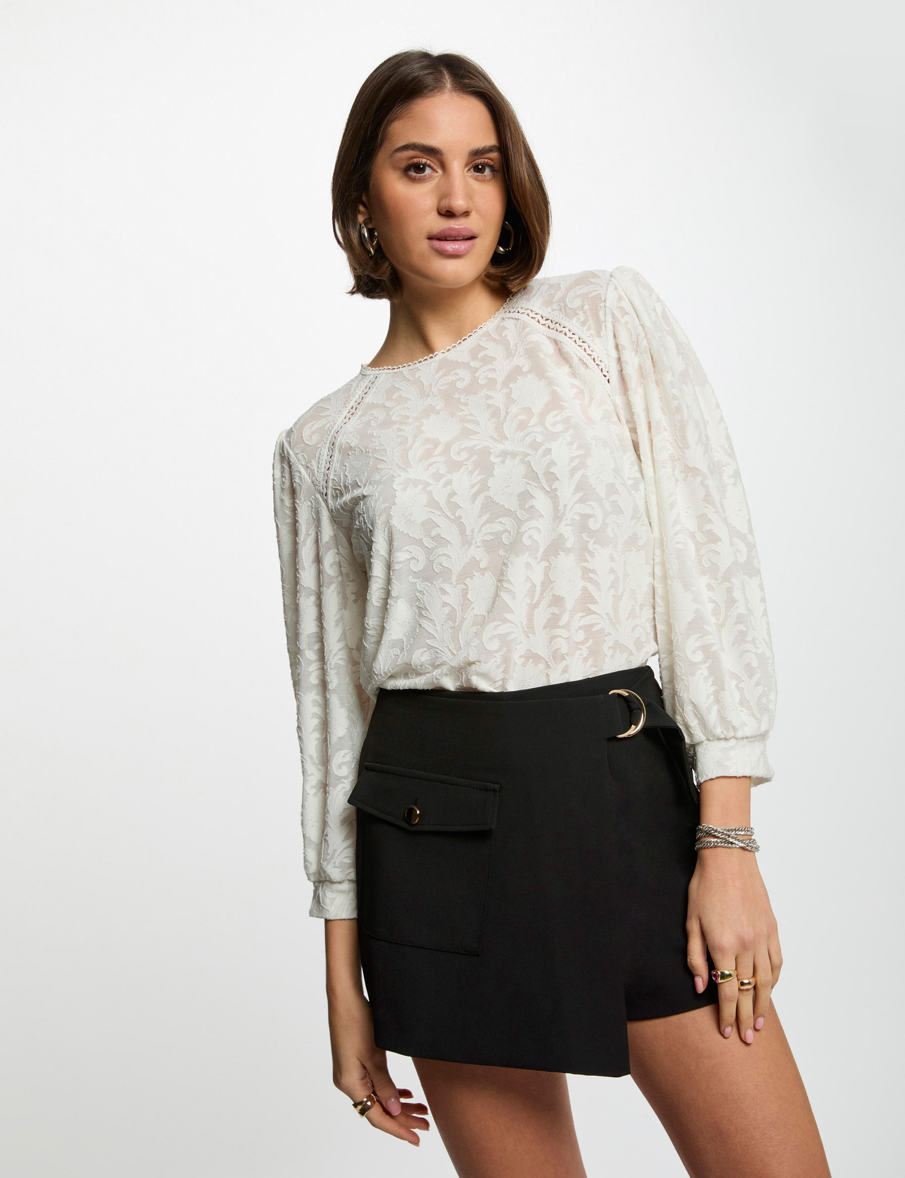 jupe short ajustee noir femme Jupe-short ajustée noir femme