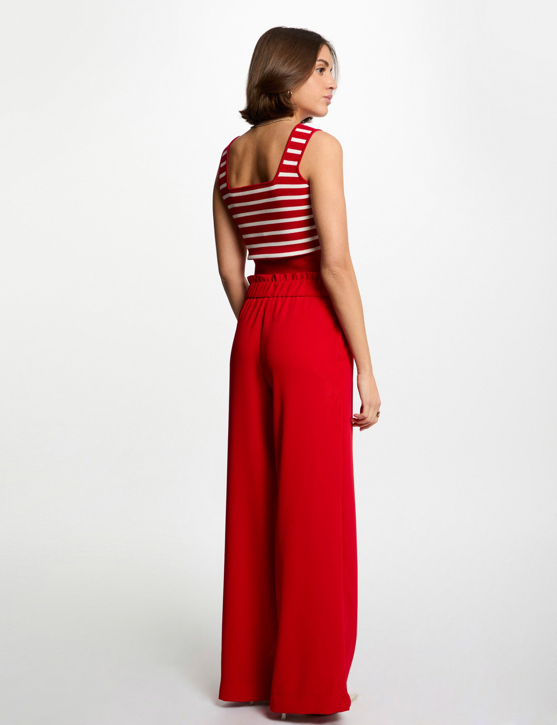 top maille bretelles larges rouge femme Top maille bretelles larges rouge femme