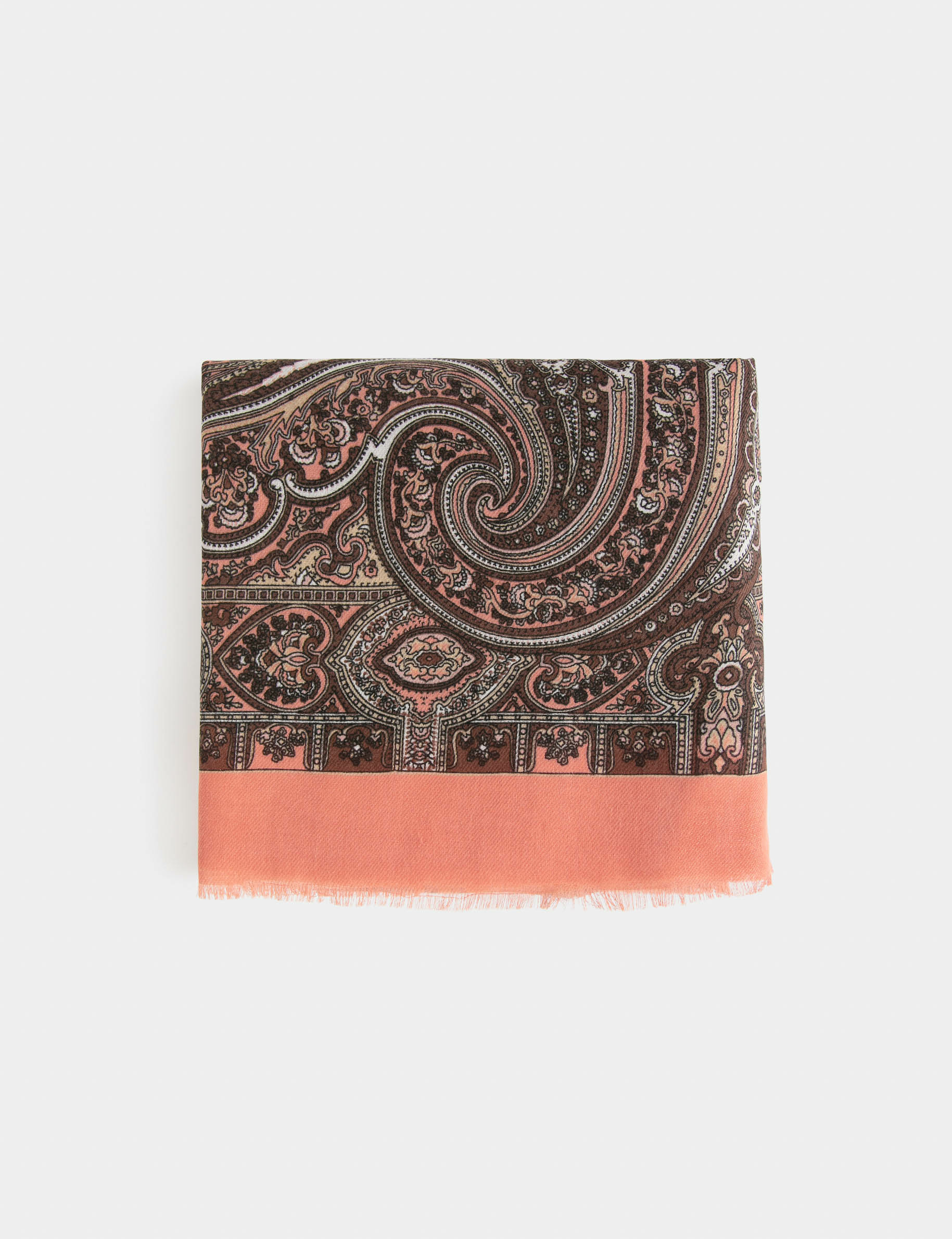Foulard imprimé cachemire orange femme Foulard imprimé cachemire orange femme