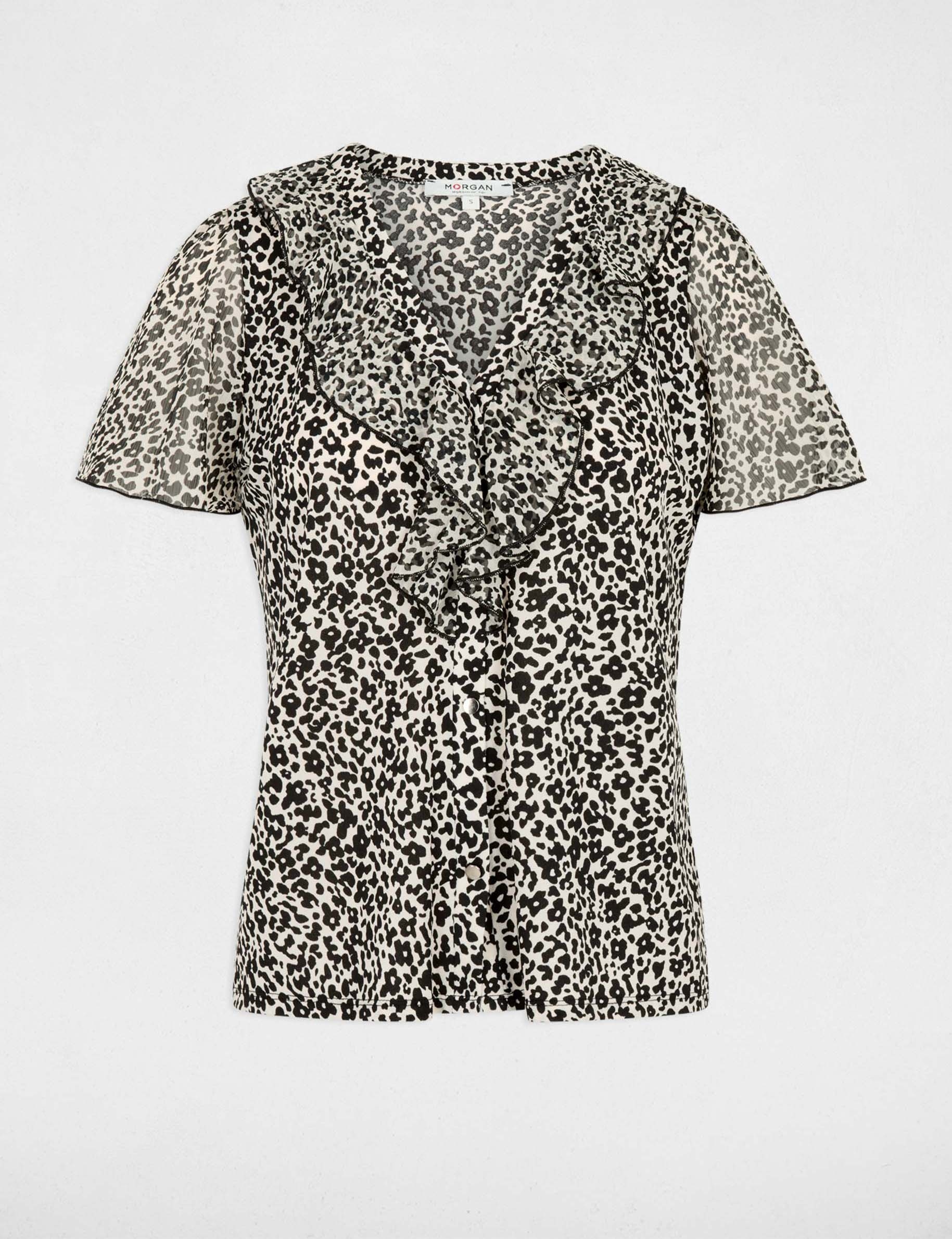 Chemise voile col v blanc femme