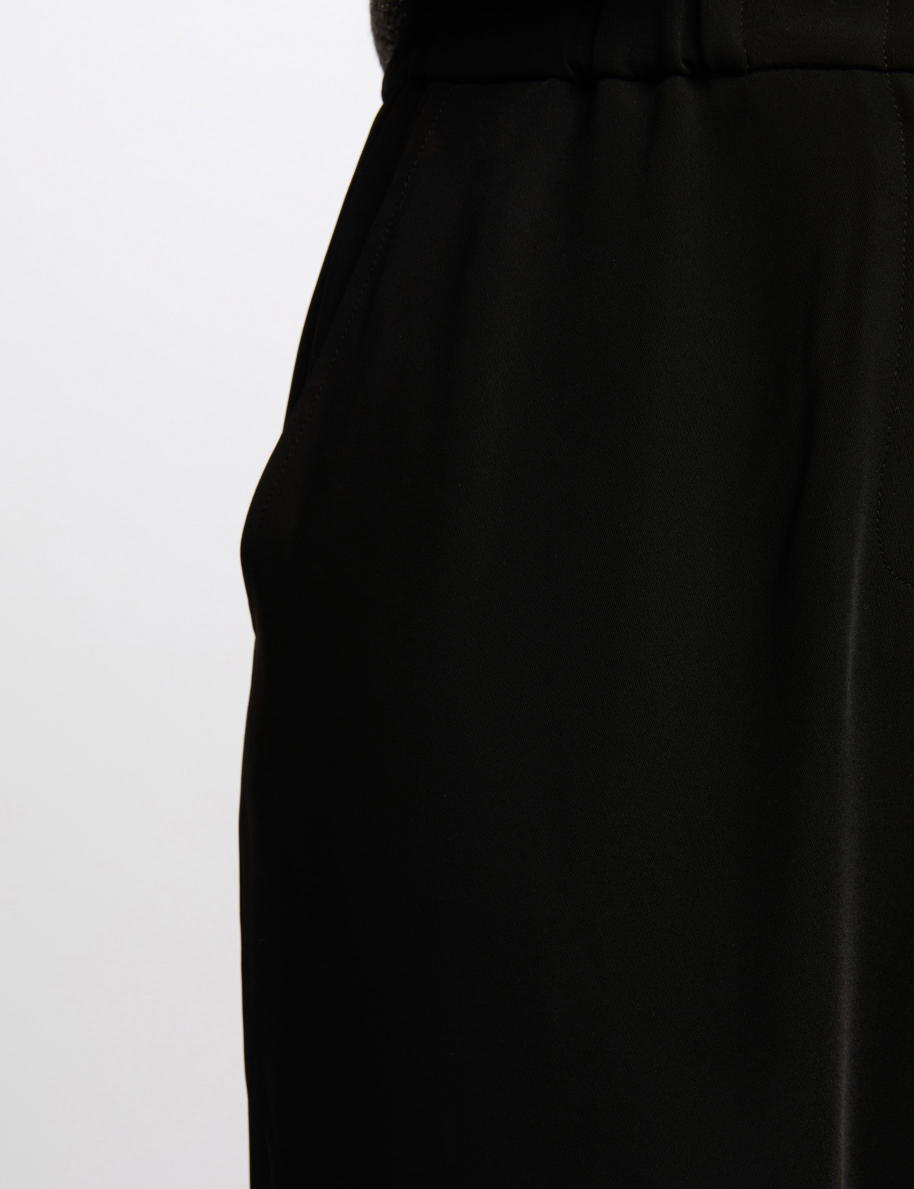 pantalon large a fronces noir femme Pantalon large à fronces noir femme