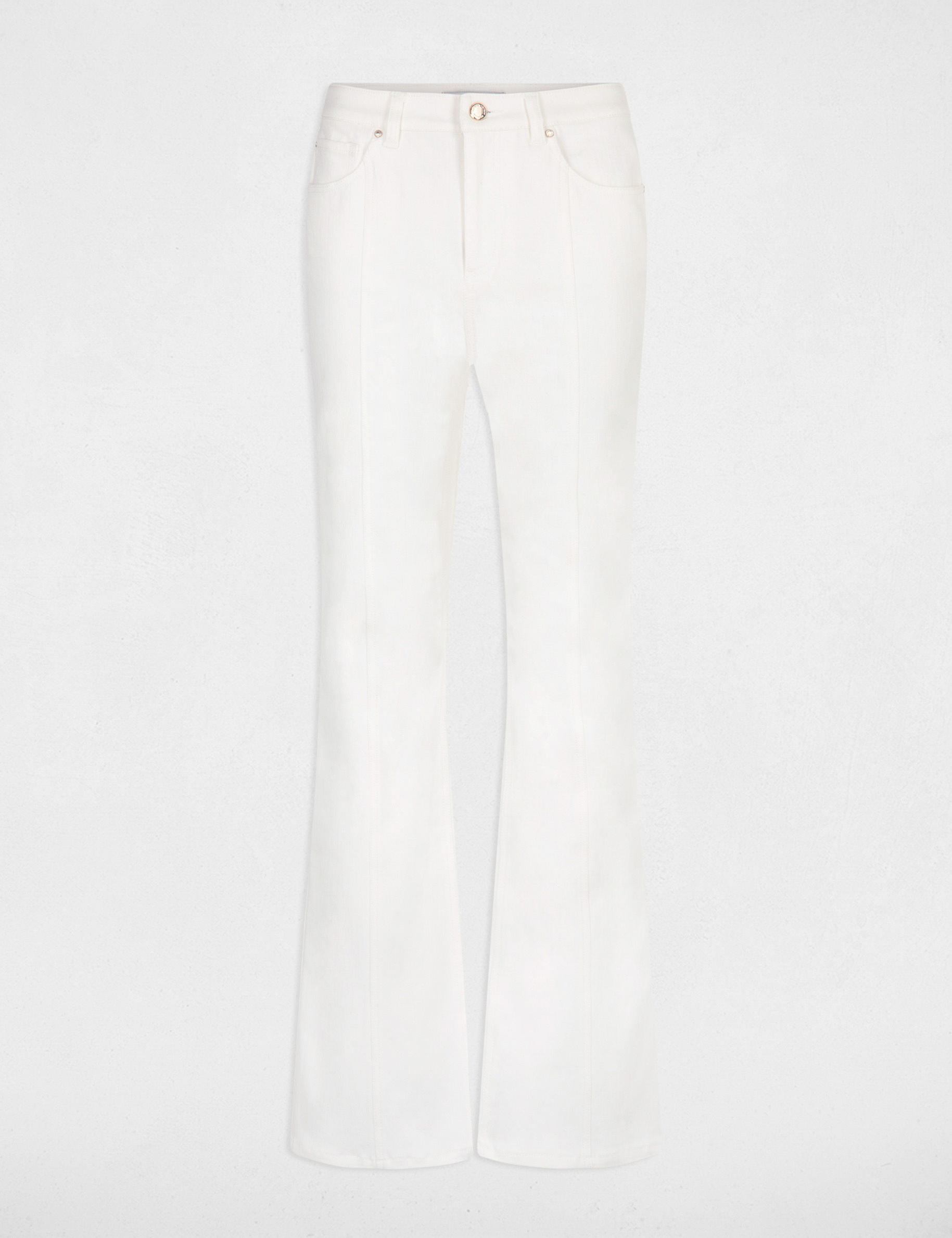 jeans droit taille haute ecru femme Jeans droit taille haute ecru femme