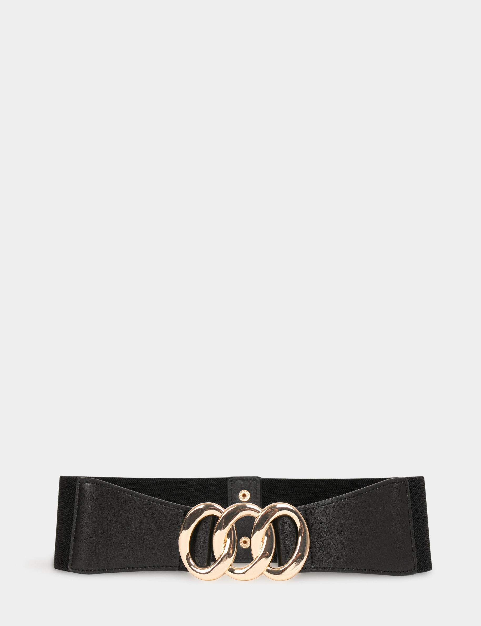Ceinture élastiquée avec anneaux noir femme