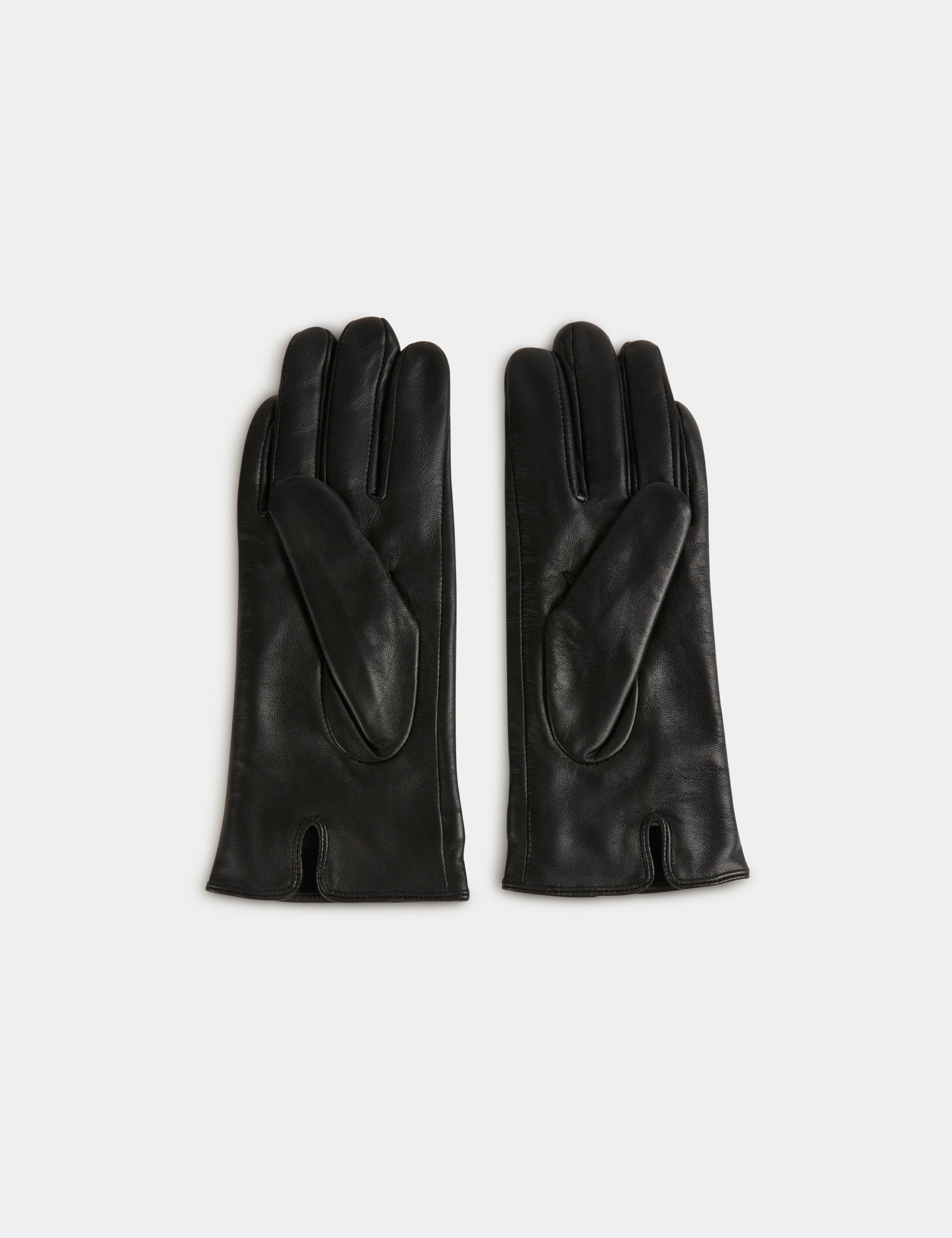 gants en cuir avec ornements noir femme Gants en cuir avec ornements noir femme