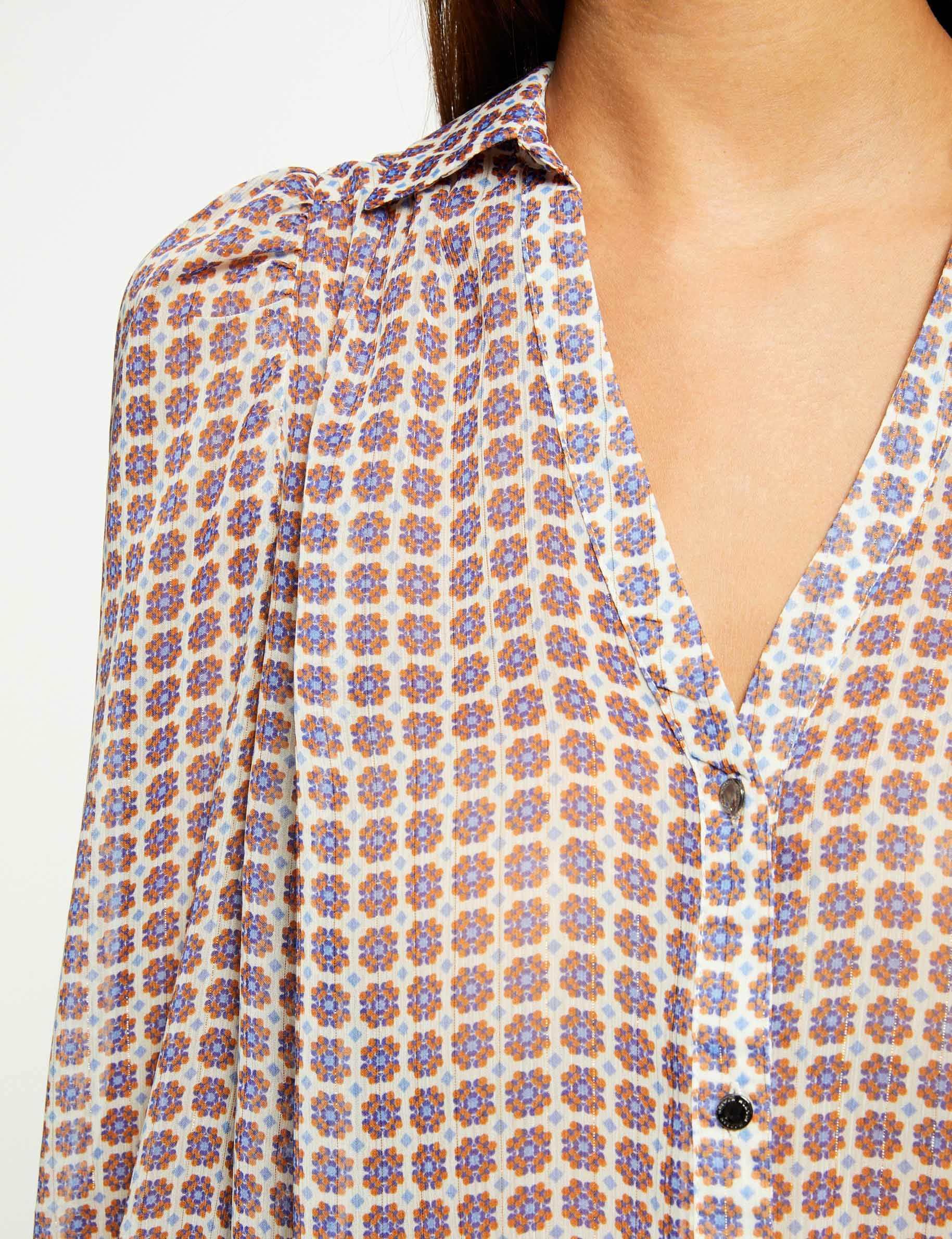chemise manches longues imprime multico femme Chemise manches longues imprimé multico femme