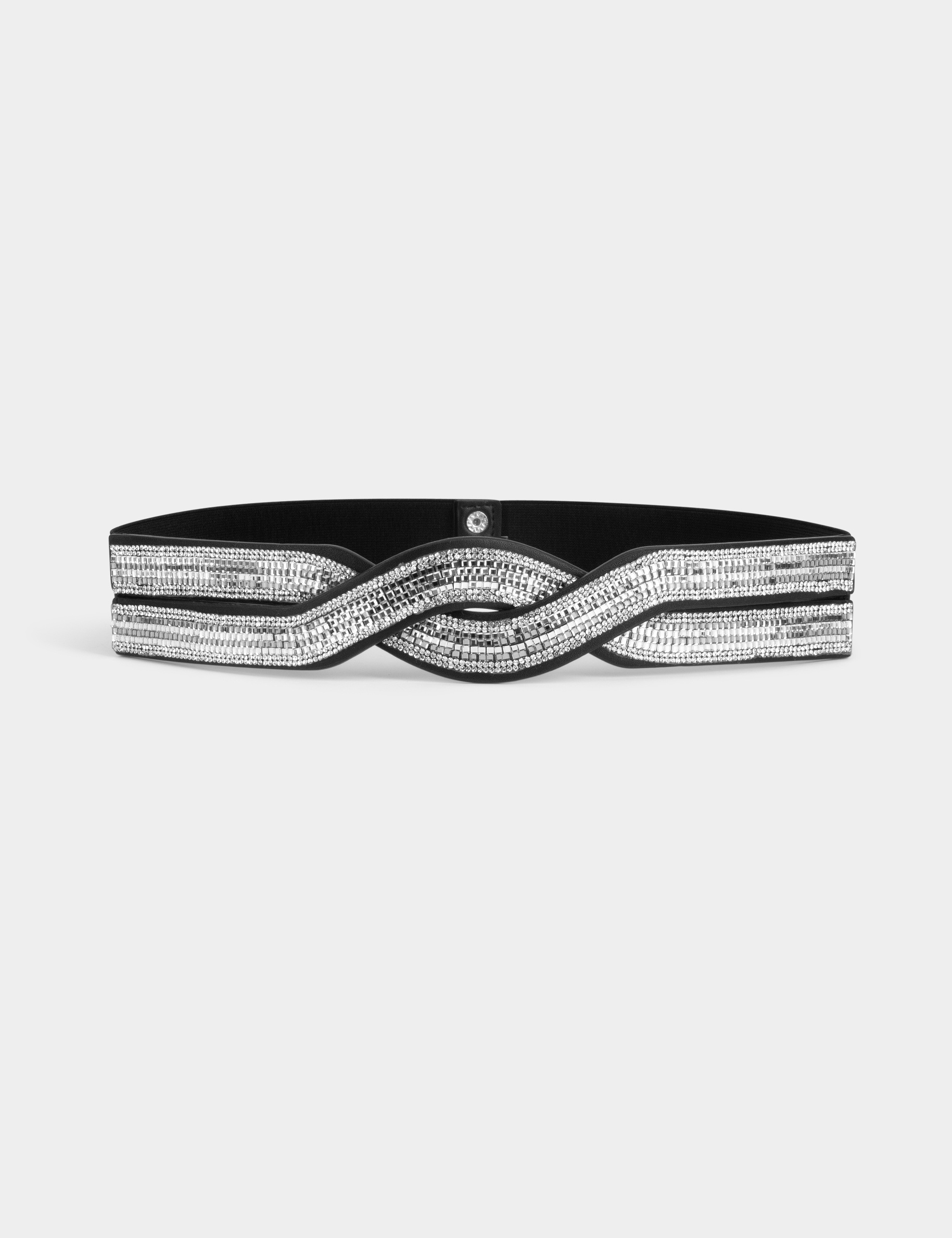 ceinture elastiquee avec strass noir femme Ceinture élastiquée avec strass noir femme