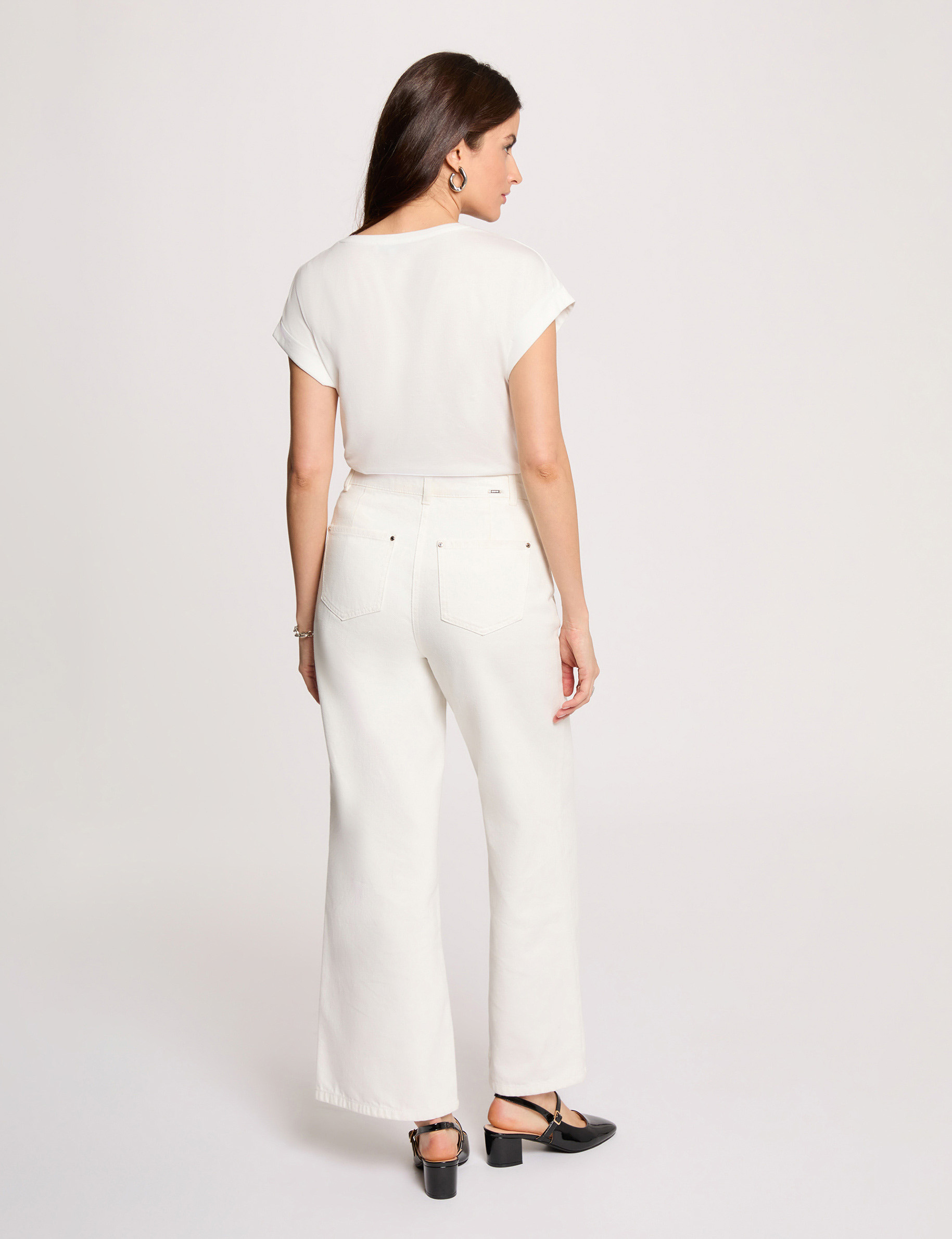 T-shirt manches courtes blanc femme