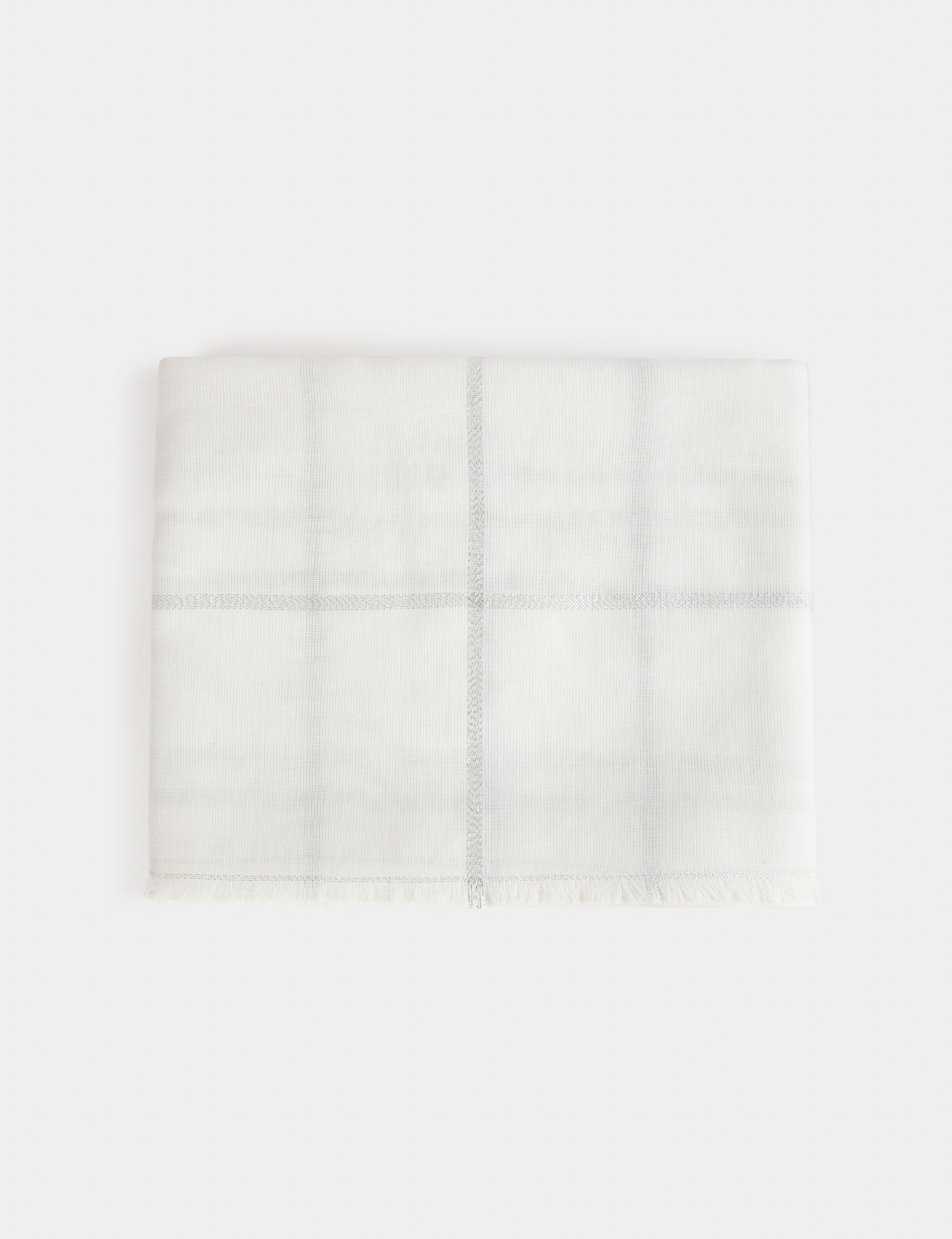 Foulard à carreaux ivoire femme