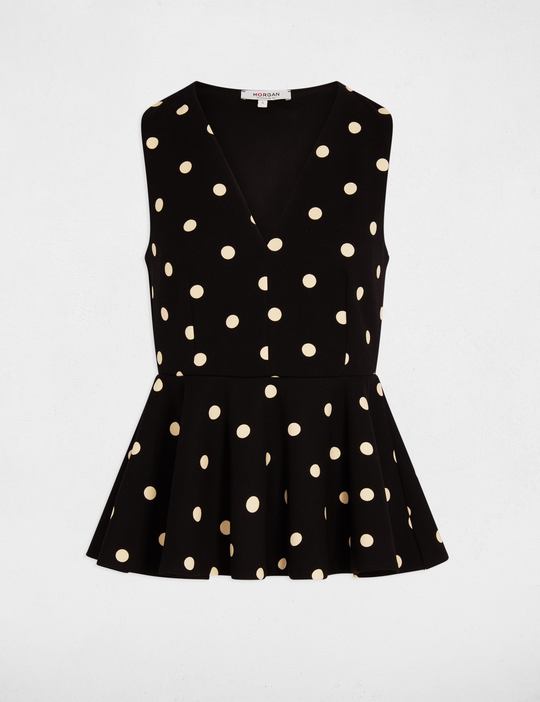 Top cintr&eacute; col v blanc femme
