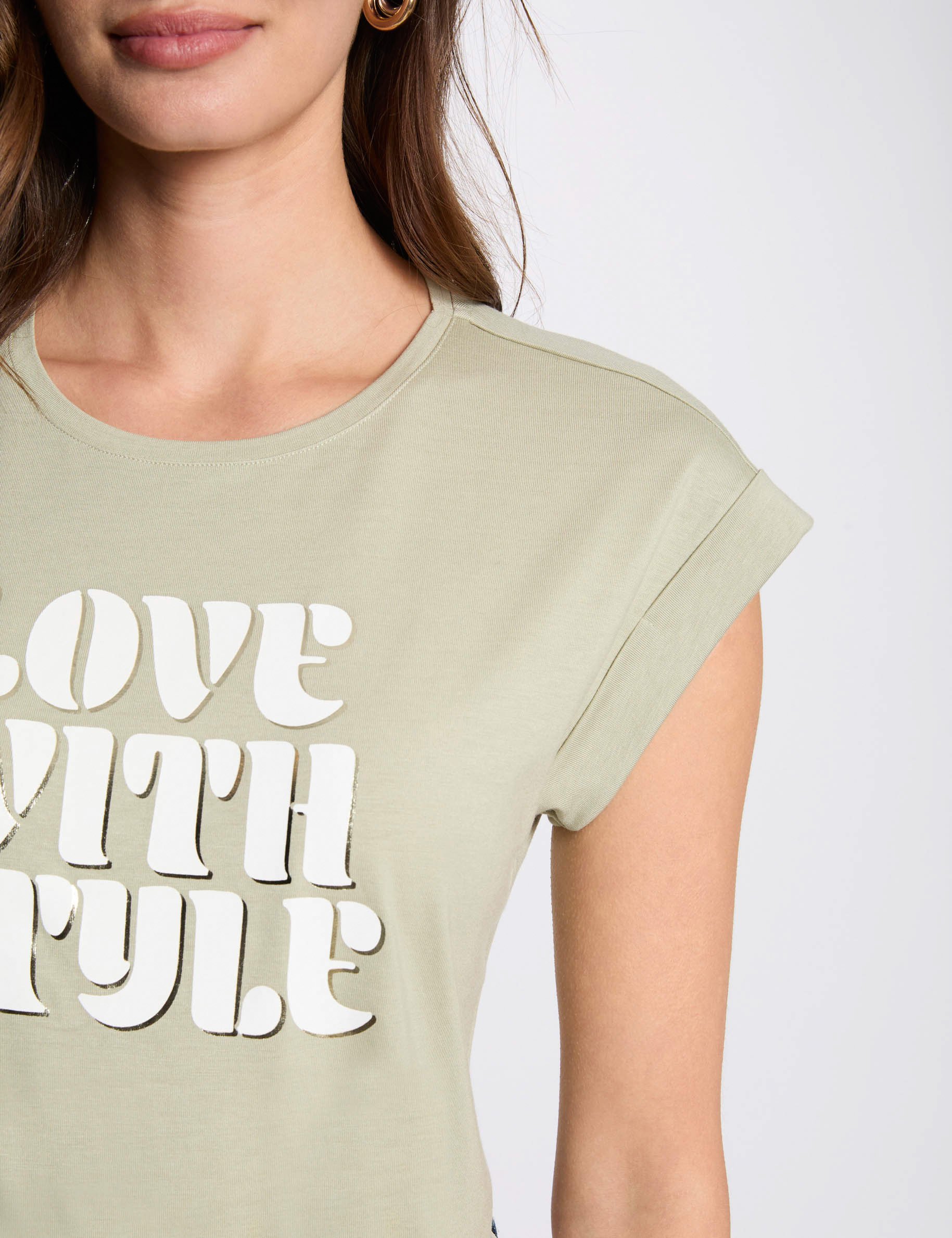 t shirt a inscription vert clair femme T-shirt à inscription vert clair femme