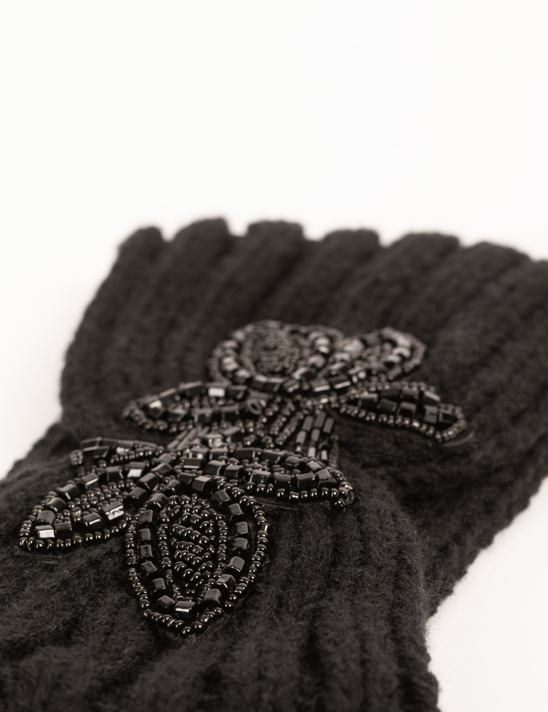 Bandeau avec détail en perles noir femme