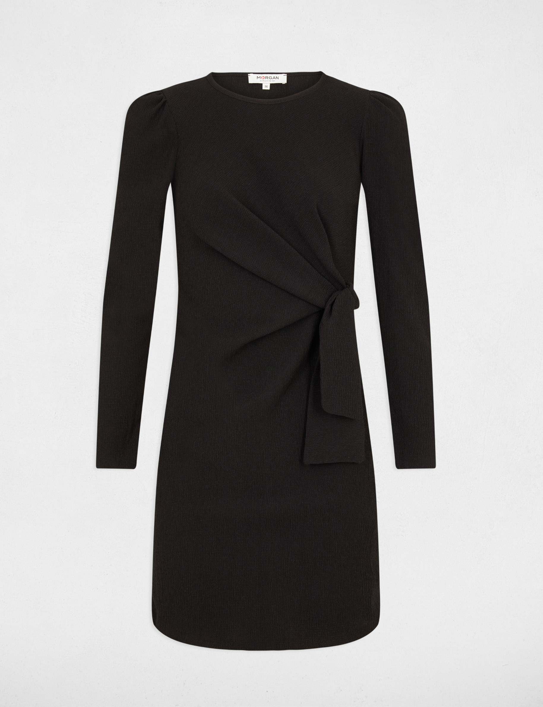 Robe ajustée avec noeud noir femme