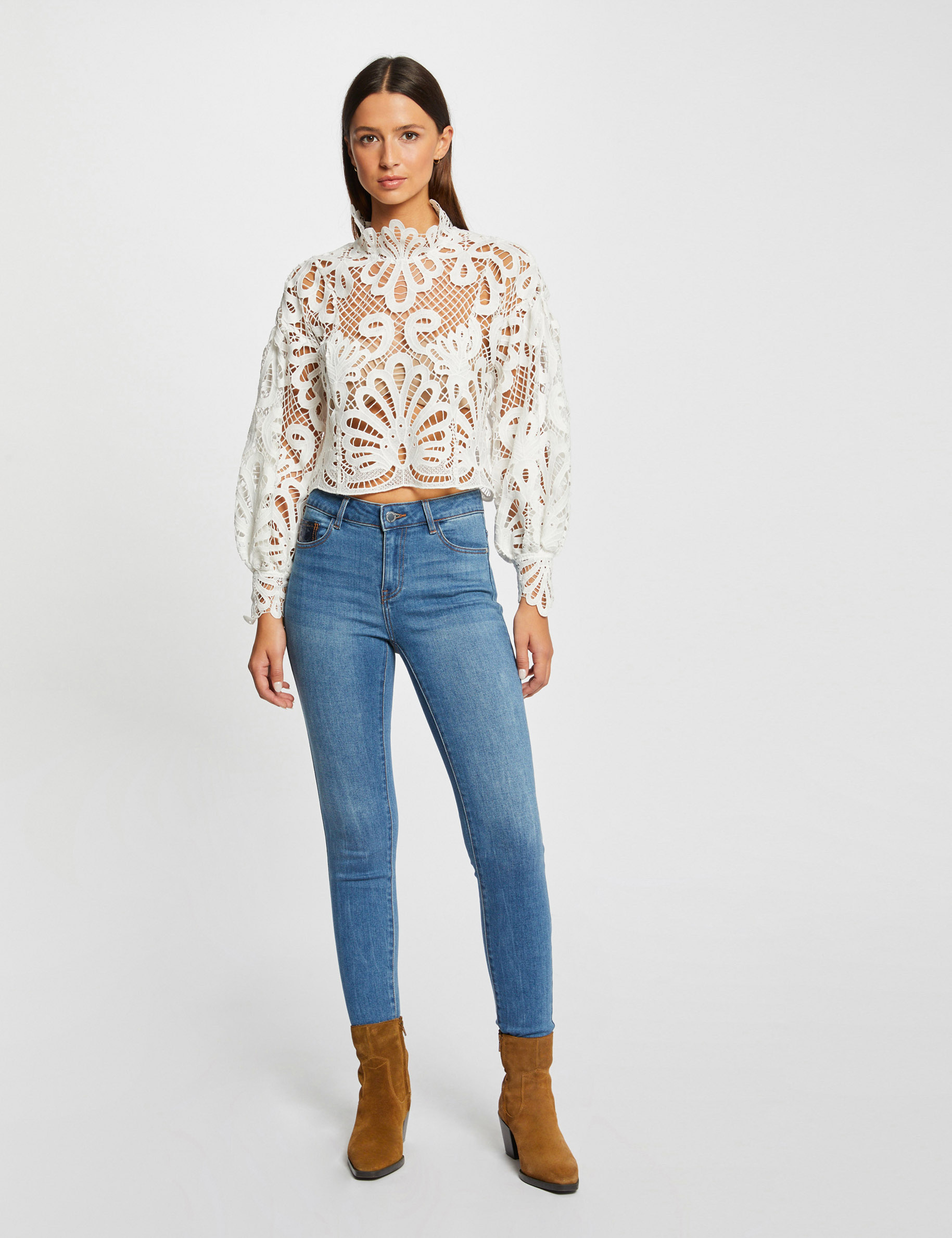 Jeans skinny avec détails sequins jean stone femme