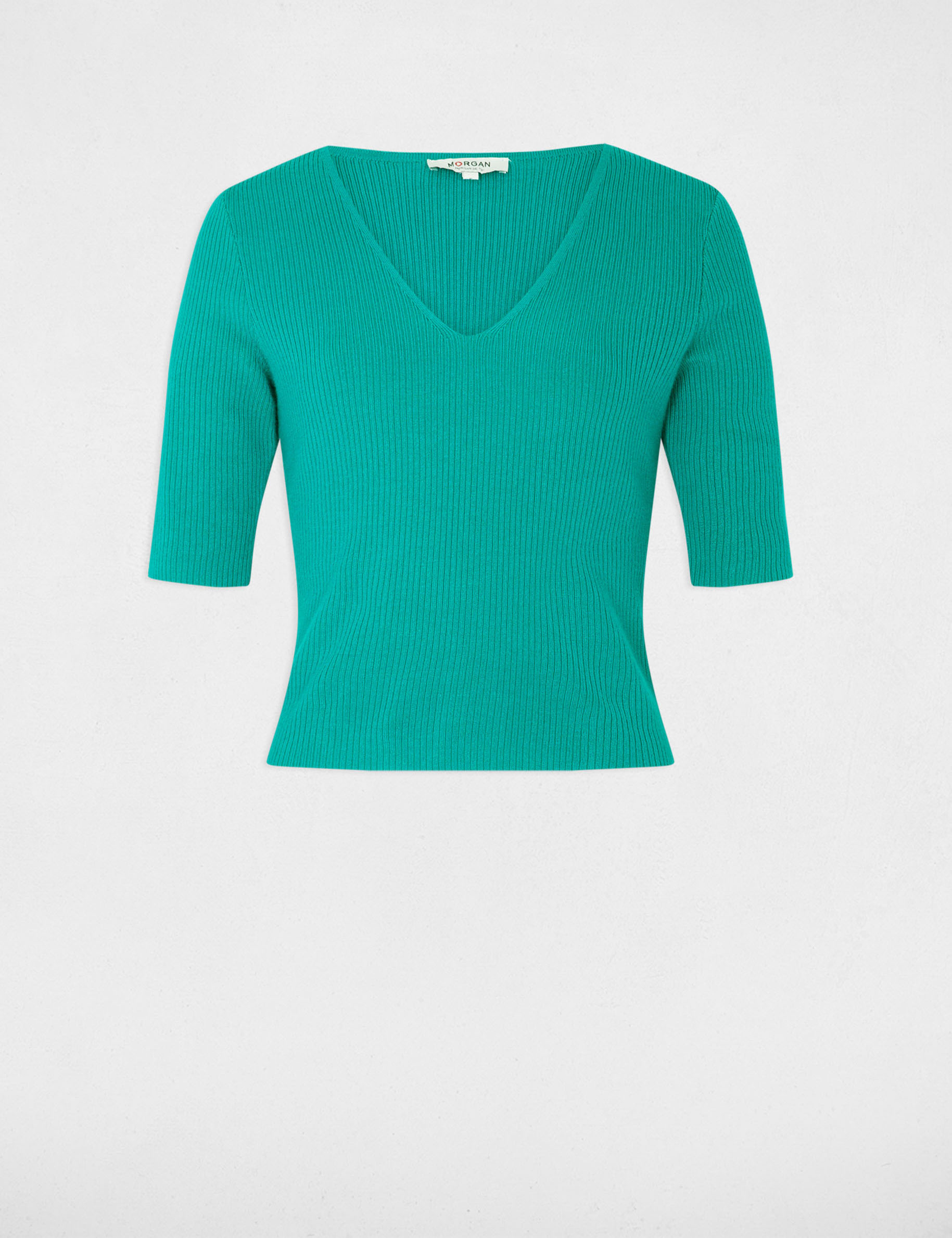 pull col en v bleu turquoise femme Pull col en V bleu turquoise femme