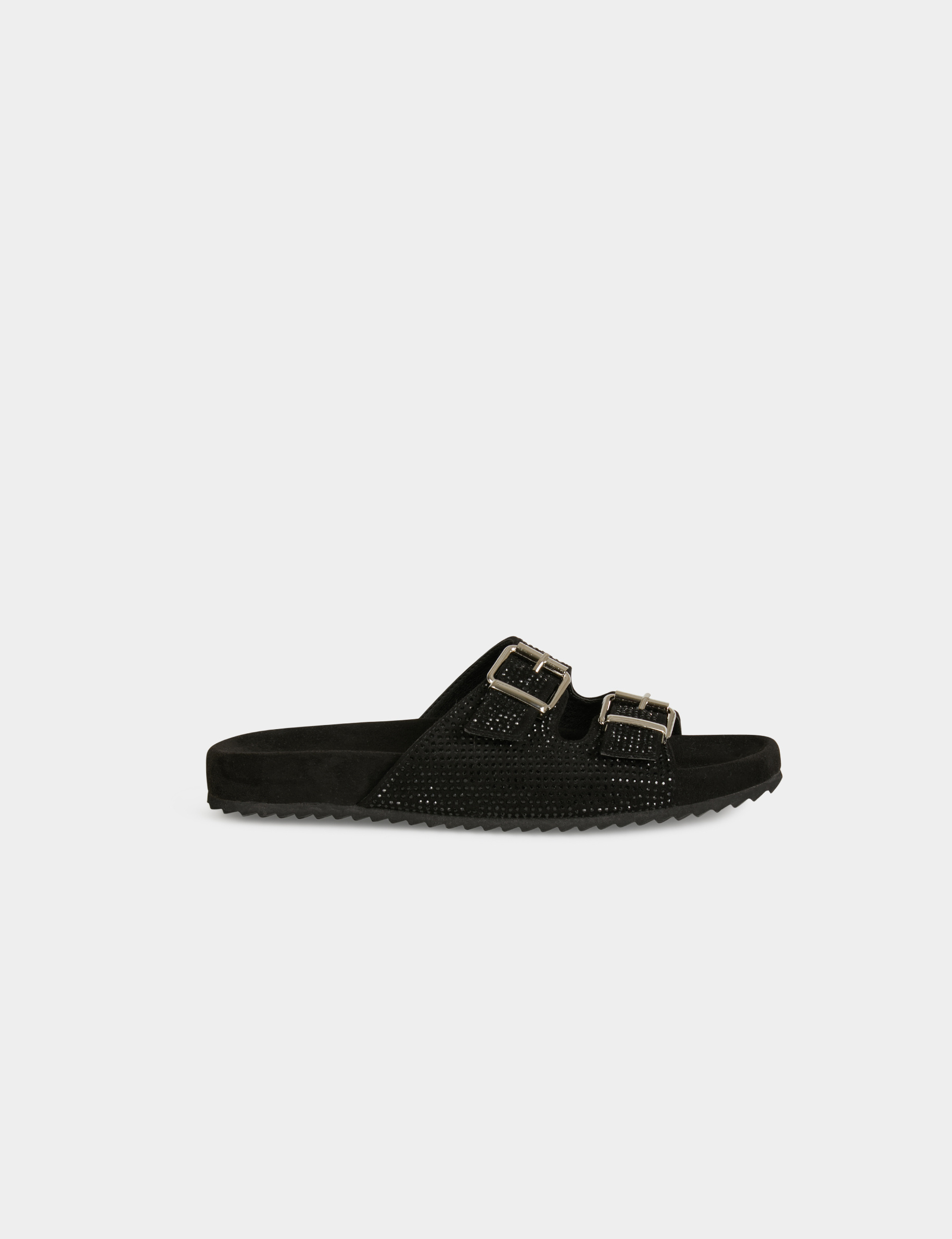 Mules a strass et boucles noir femme Morgan